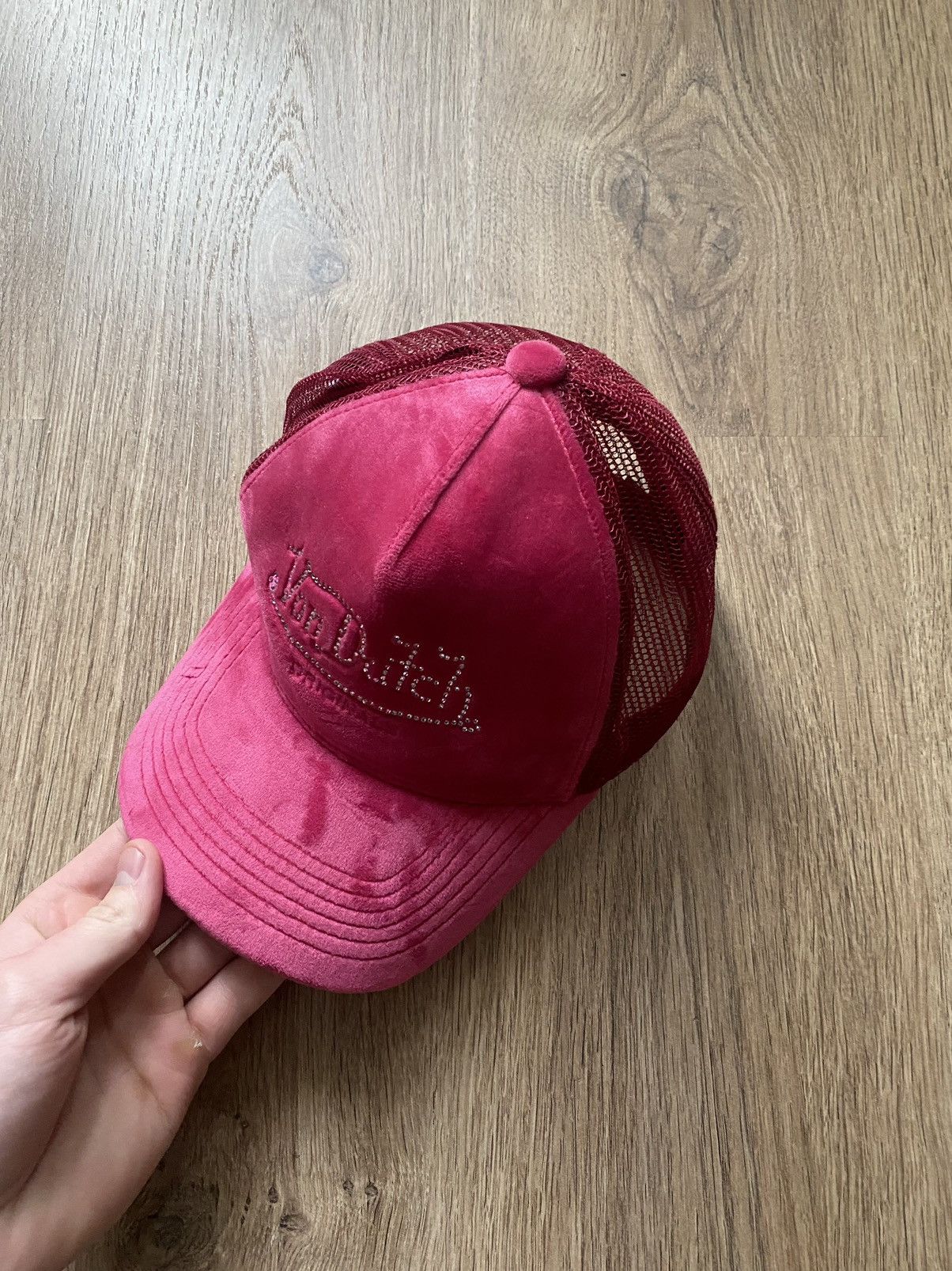 Vintage × Von Dutch Von Dutch Vintage Y2K Trucker velour Cap PINK Hype Stretwear Size ONE SIZE - 3 Thumbnail