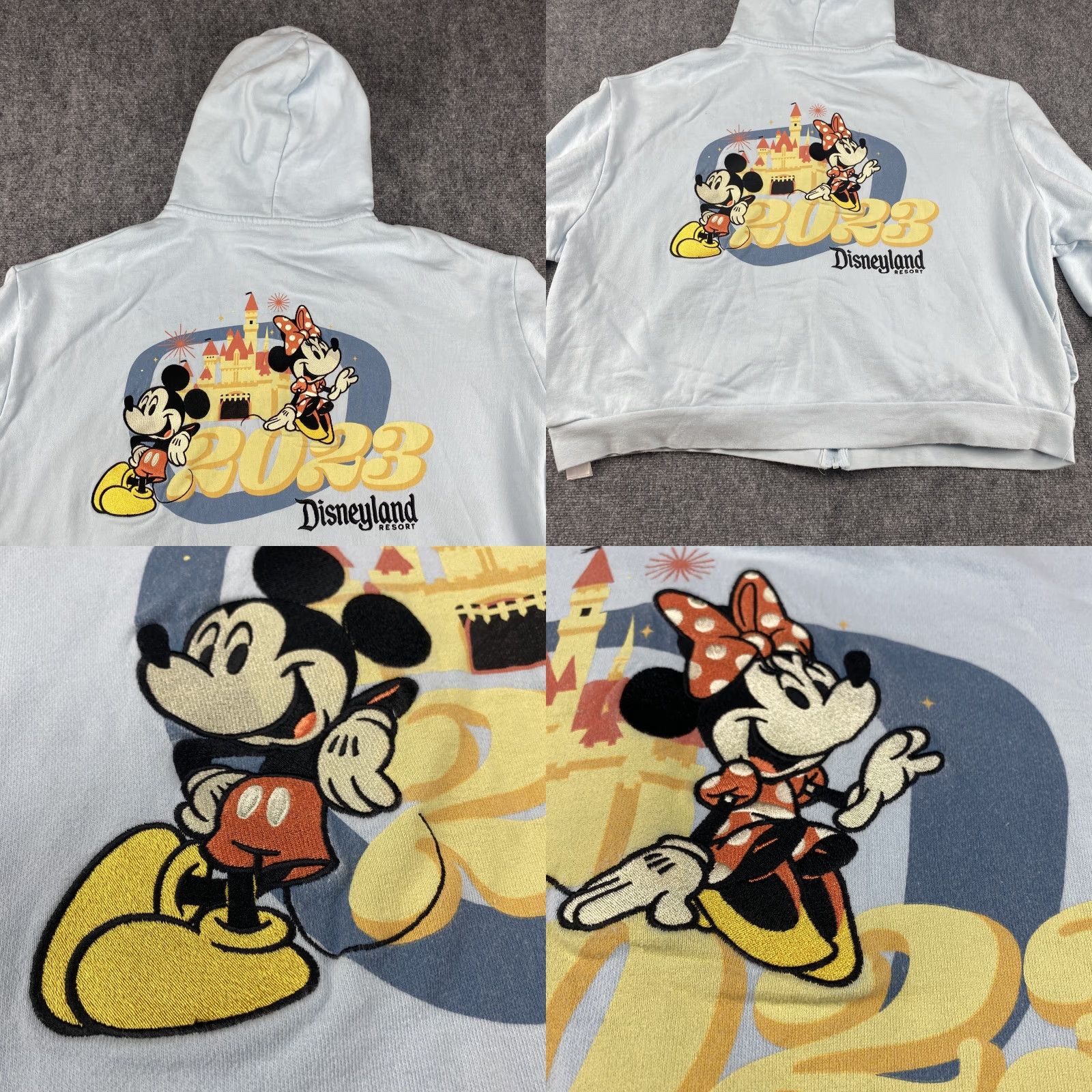 Disney Disney Hoodie Mens 3XL Blue 2023 Mickey Minnie Mouse Full Zip Fleece Jacket Size US XXL / EU 58 / 5 - 8 Thumbnail