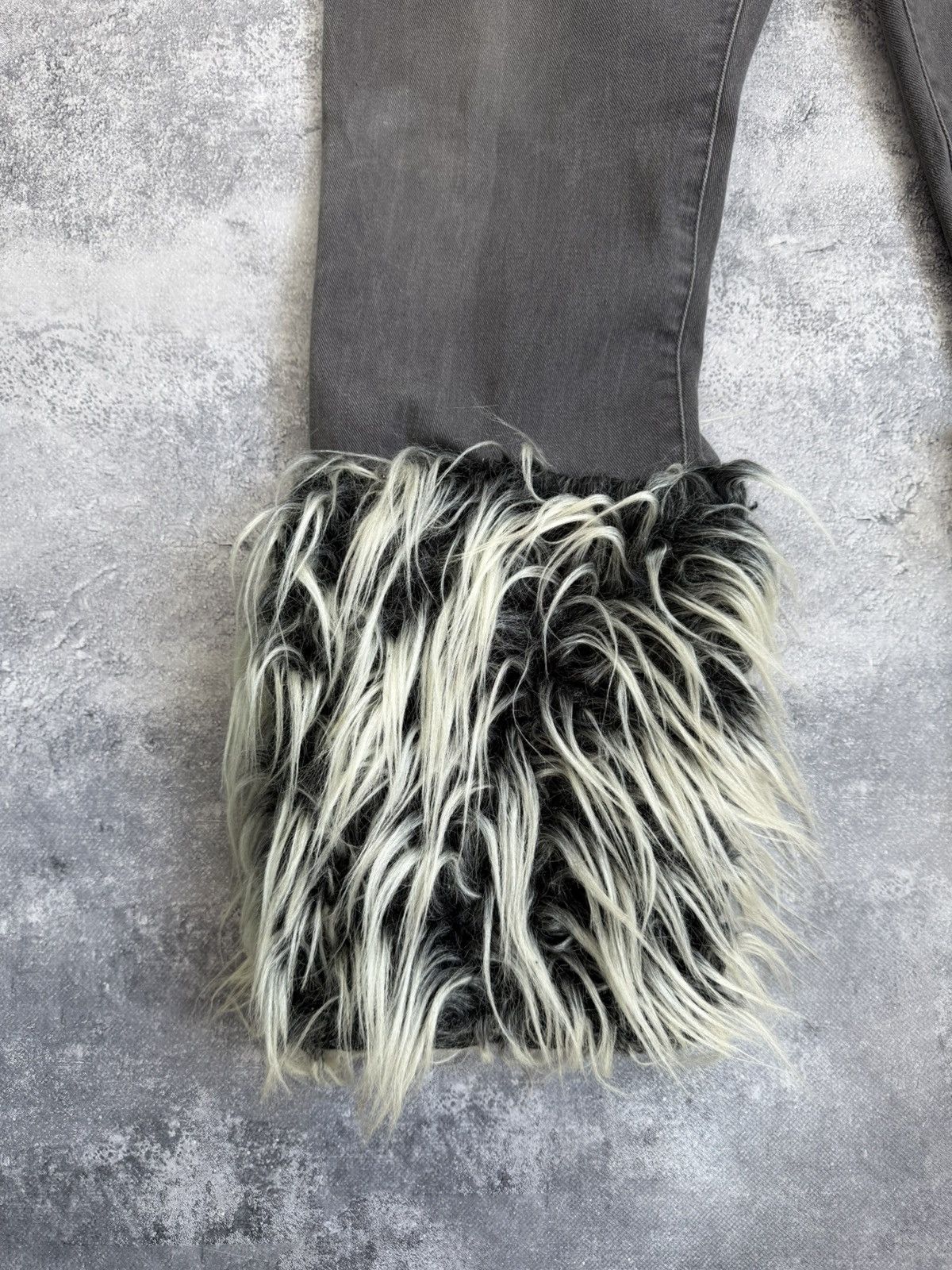 Hysteric Glamour VTG BALENCI X RICK OWENS STYLE MOHAUR FUR JEANS 90S Y2K Size US 32 / EU 48 - 9 Thumbnail