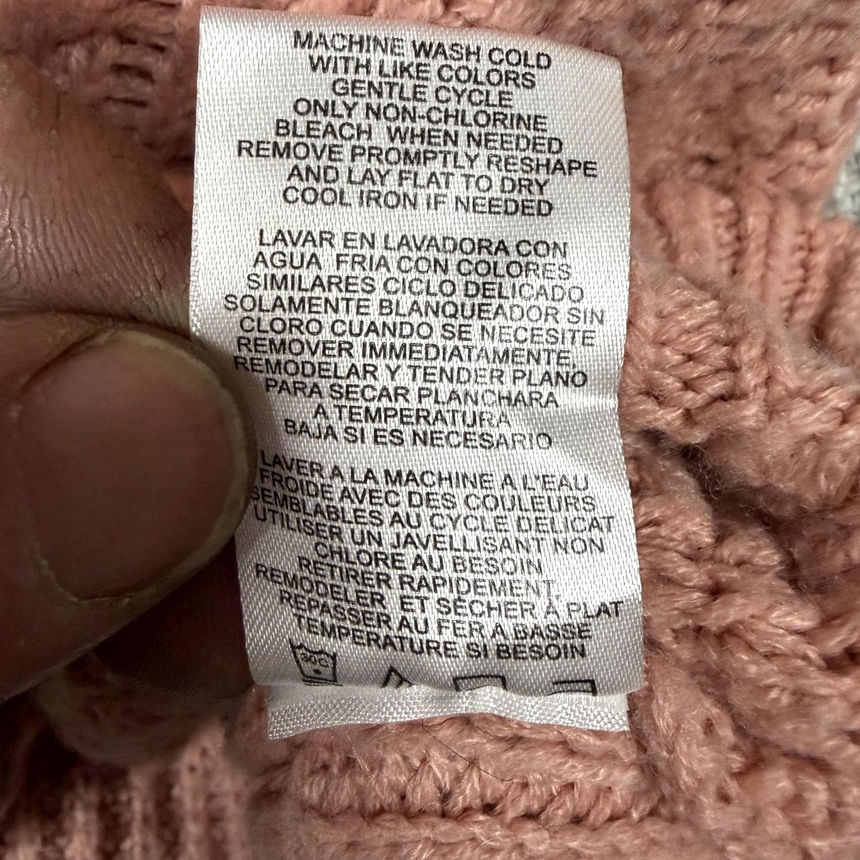 Almost Famous Almost Famous Sweater Womens M Pink Waffle-Knit V-Neck Criss-Cross Back Balloon Sleeve Purled Ribbed Hem Casual Fall Outfit Size M / US 6-8 / IT 42-44 - 7 Thumbnail