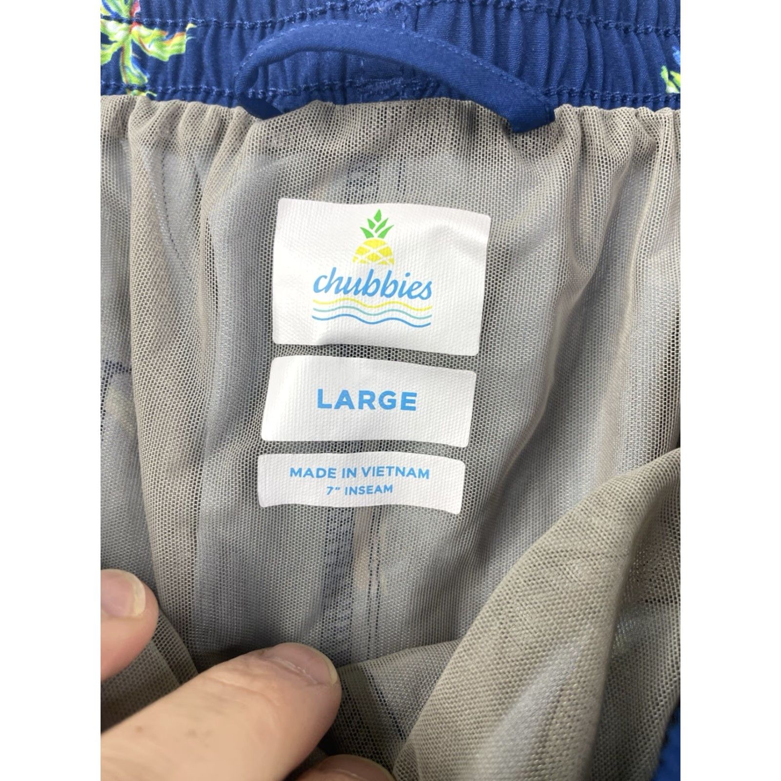 Chubbies Chubbies The Tree Myself And I’s 7” Classic Swim Trunks Board Shorts Mens Large L Blue Classic Surfing Swimming Trunks Mens Size US 33 - 2 Thumbnail