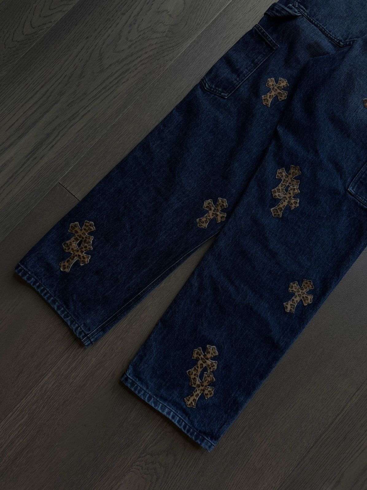 Chrome Hearts Chrome Hearts Turbo Diesel Cheetah Cross Patch Blue Jeans Size US 32 / EU 48 - 8 Thumbnail