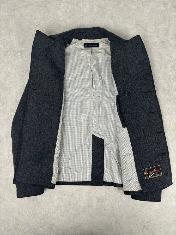 Dsquared2 AW2009 Dsquared2 Grey Wool Buttoned Asymmetrical Caban Jacket Size US L / EU 52-54 / 3 - 7 Thumbnail