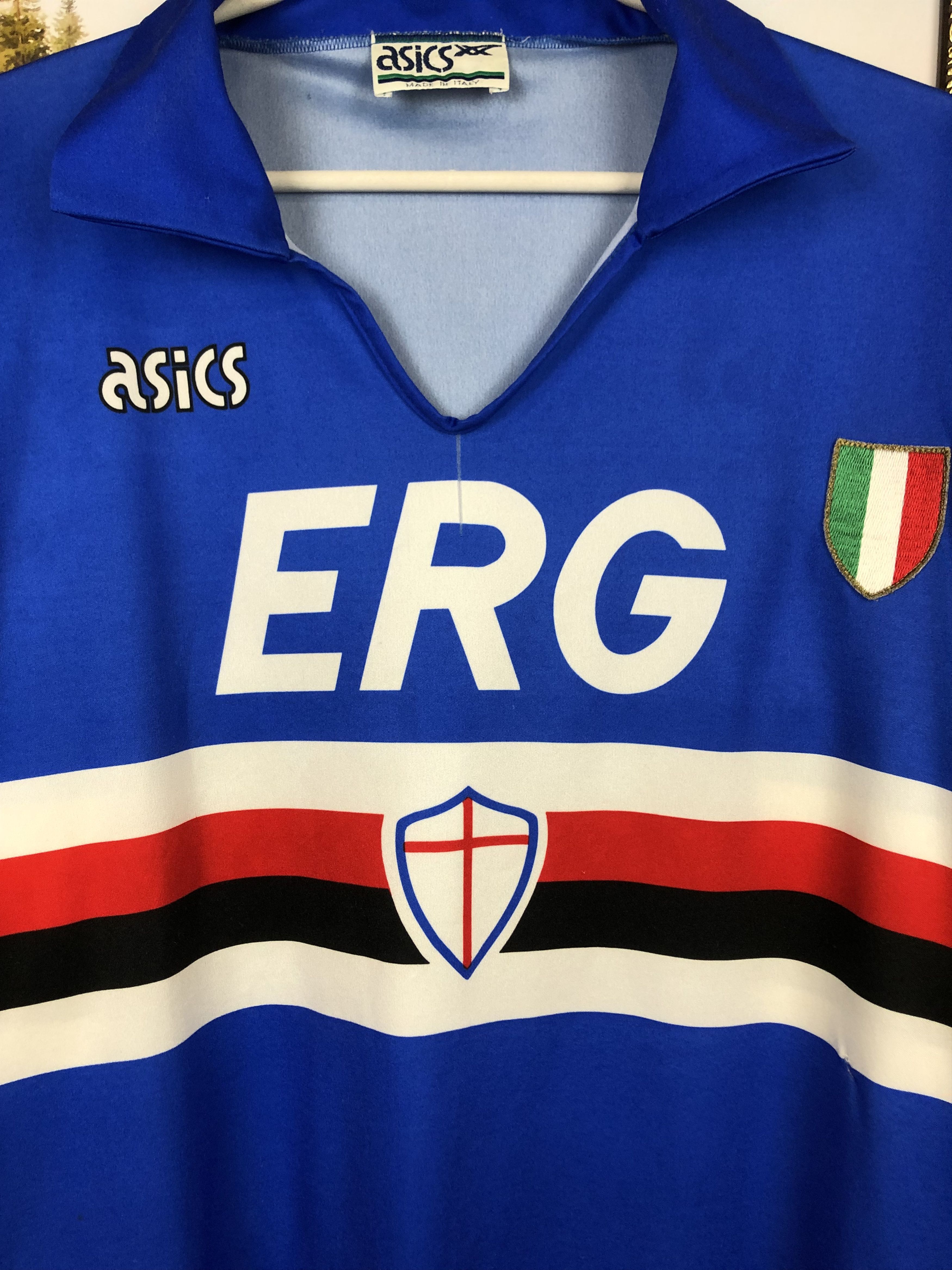 Asics Sampdoria football shirt 1991 Soccer Long Sleeve Maglia Size US XL / EU 56 / 4 - 2 Thumbnail