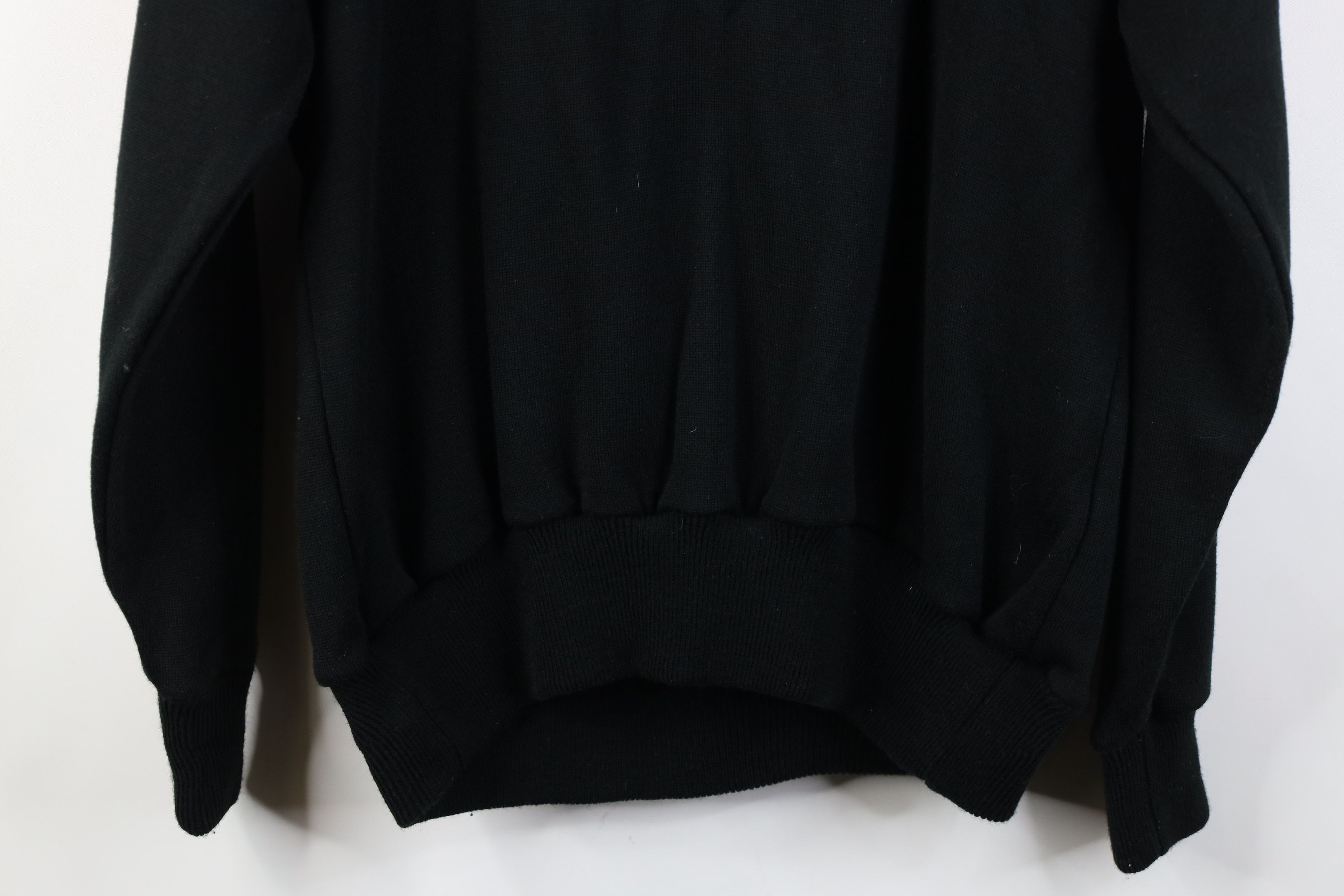 Vintage Vintage 70s Streetwear Blank Knit Shawl Henley Sweater Black Size US M / EU 48-50 / 2 - 11 Thumbnail