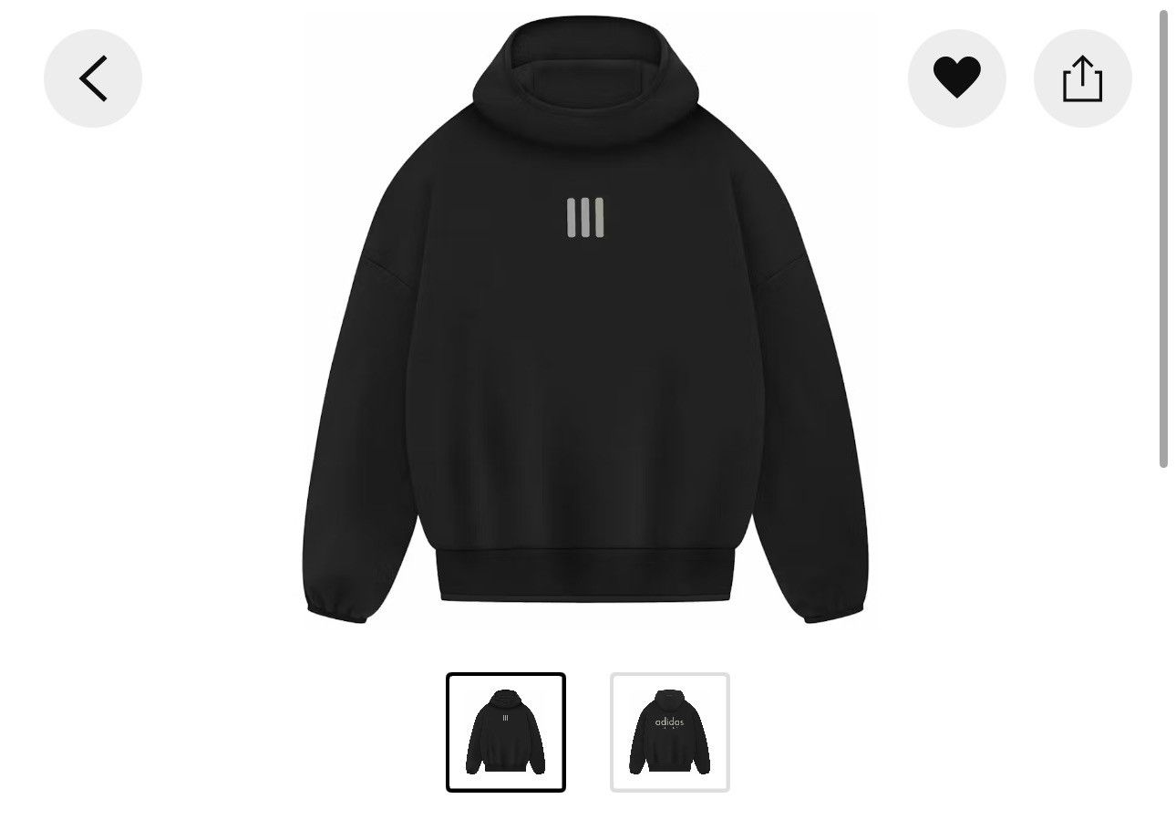 Adidas Fear Of God Athletics Black - L