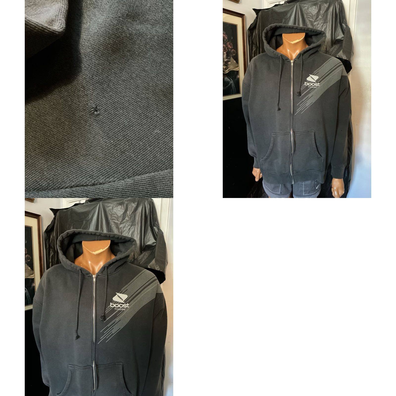 Vintage VINTAGE Boost Independent Trading Company Zip Black Logo Hoodie XL Mens Size US XL / EU 56 / 4 - 9 Thumbnail