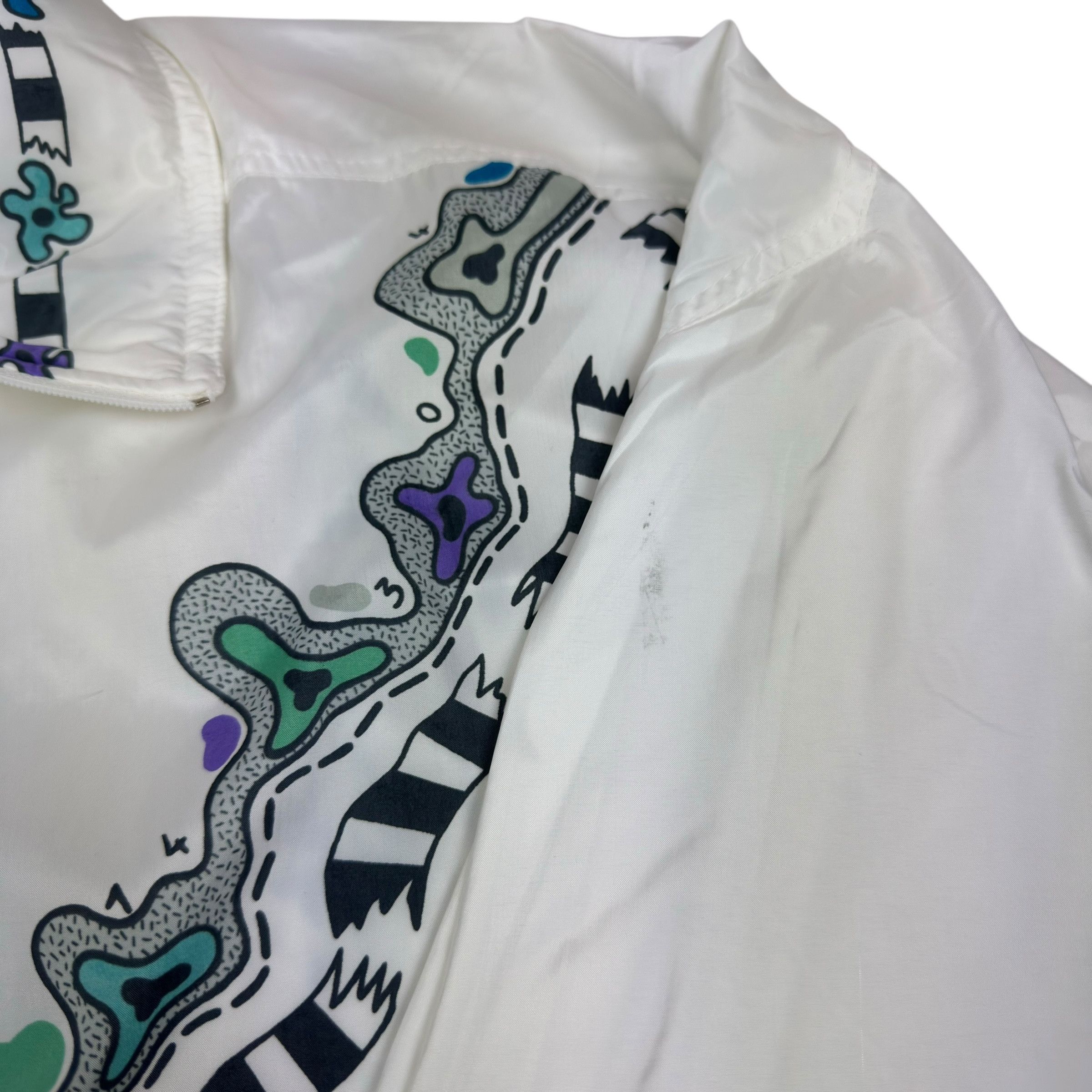 Adidas Vintage Adidas Men's White Printed Full Zip Track Jacket 40 Size US L / EU 52-54 / 3 - 5 Thumbnail