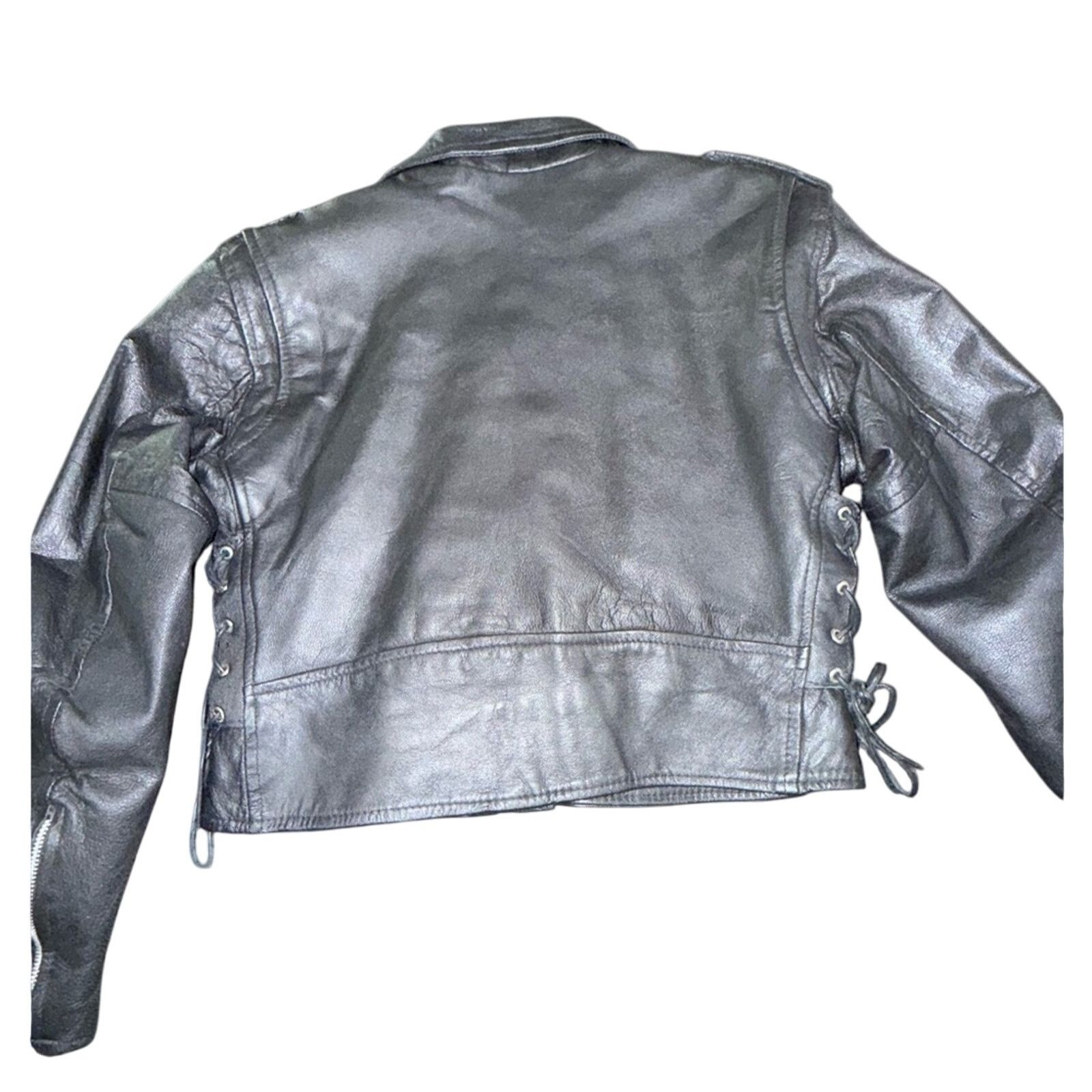 Vintage UNIC INTERNATIONAL BLACK THICK QUALITY BIKER MOTORCYCLE XL Size XL / US 12-14 / IT 48-50 - 2 Thumbnail