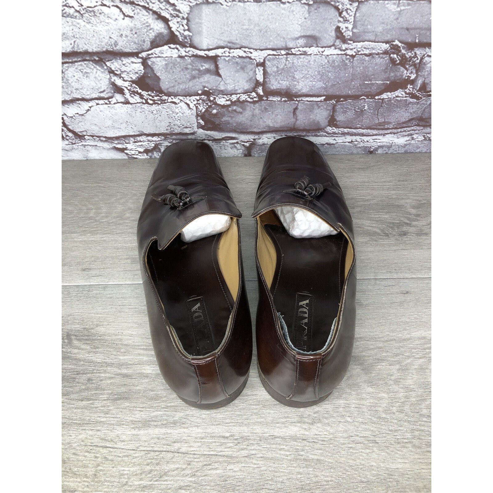 Prada Prada Milano Brown Leather Designer Tassel Loafers Dress Sho Size US 11 / EU 44 - 6 Thumbnail