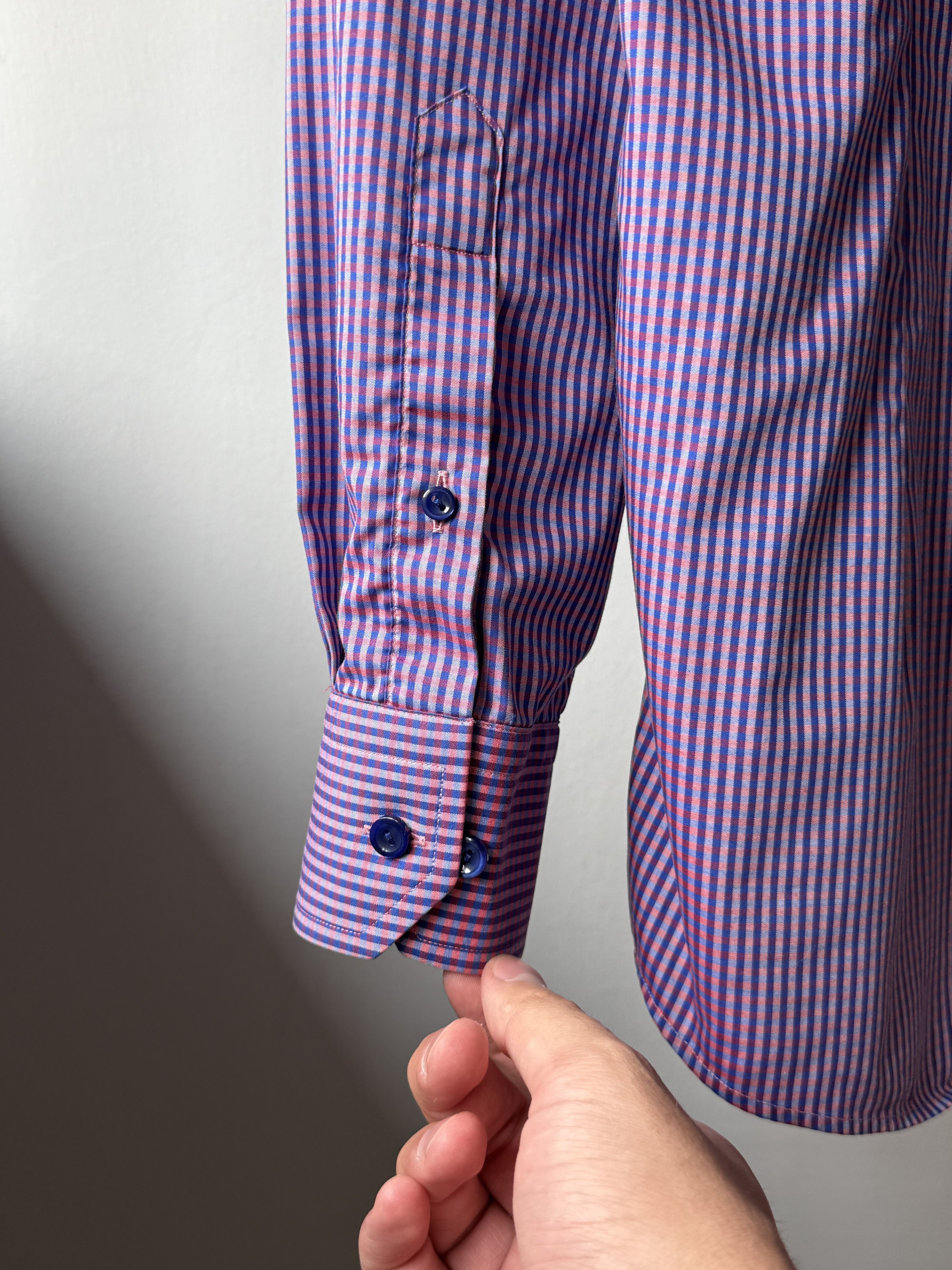 Eton Eton Contemporary Fit Purple Checked Cotton L/S Dress Shirt Size US L / EU 52-54 / 3 - 7 Thumbnail
