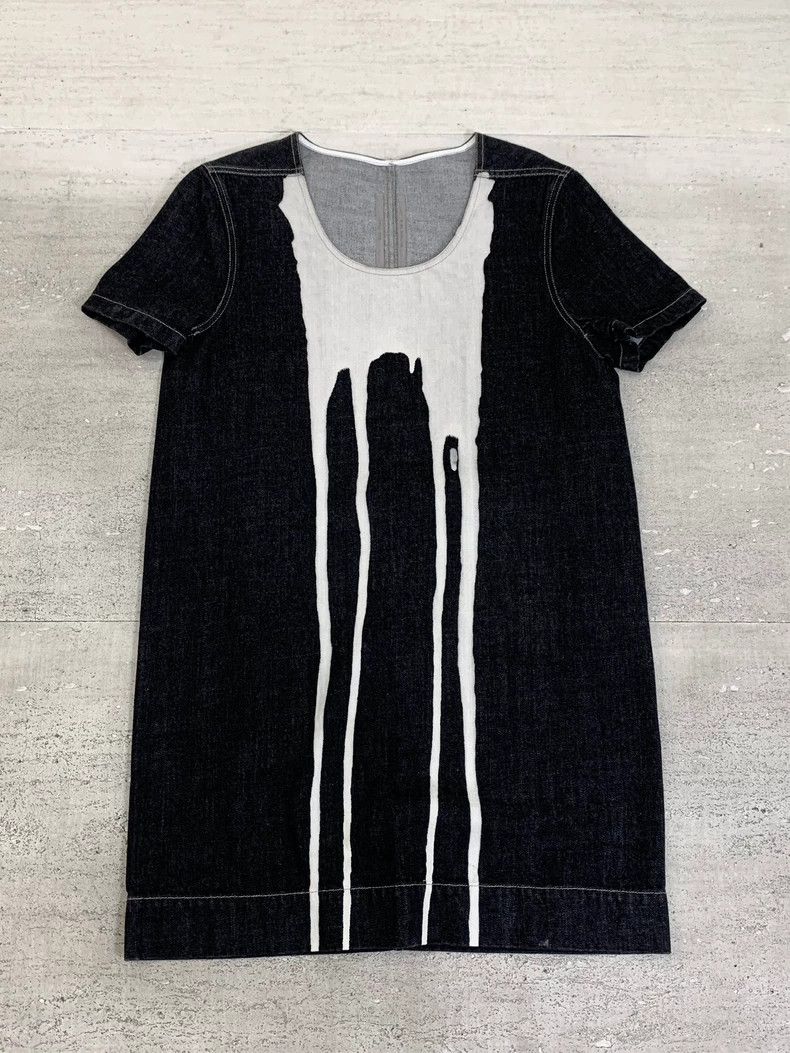 Rick Owens Rick Owens Denim T-Shirt with Paint Design Size US S / EU 44-46 / 1 - 1 Thumbnail