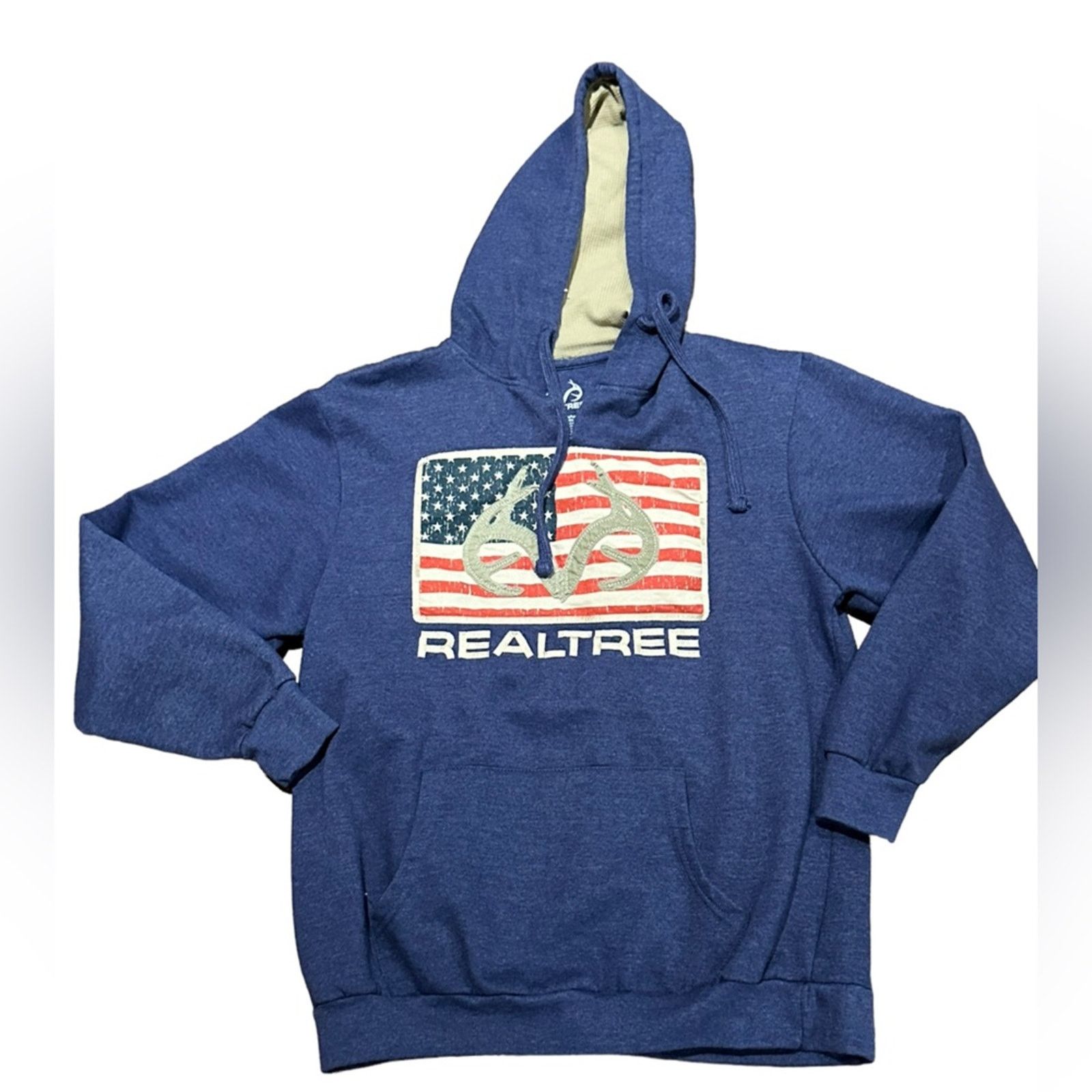 Realtree RealTree Denim Blue Adult Medium Hoodie with Flag Design Size US M / EU 48-50 / 2 - 1 Thumbnail