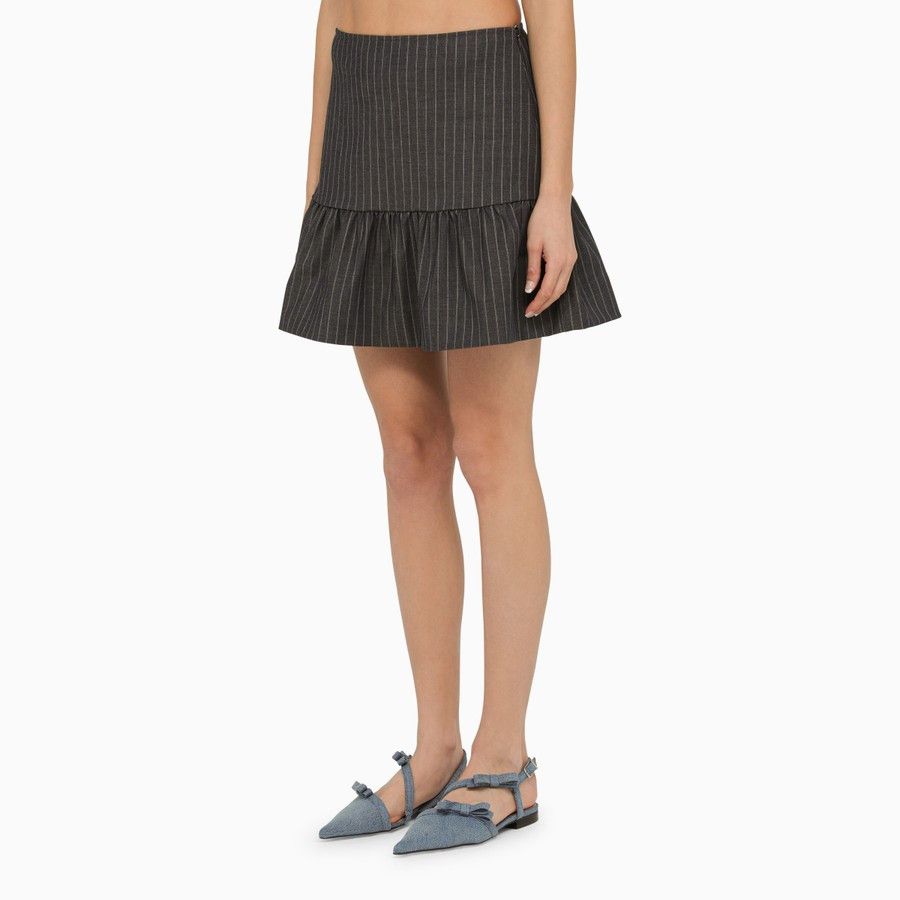 Ganni o1d2blof0824 Mini Skirt in Grey Size 25" / US 0 / IT 36 - 3 Thumbnail