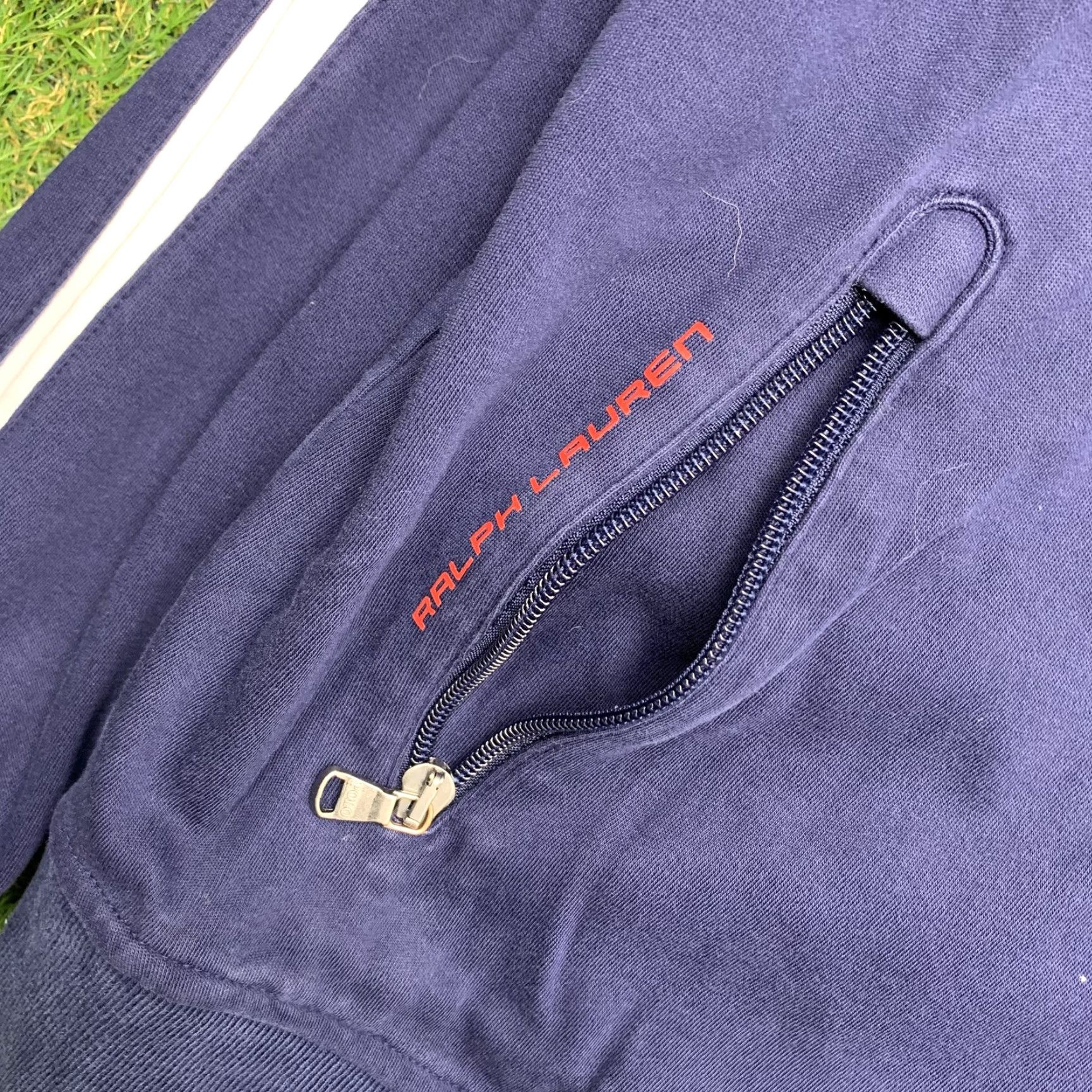 Polo Ralph Lauren VINTAGE Ralph Lauren Track Jacket Mens Large Navy Blue Full Zip Athletic Retro Polo Polo Pony Sports Casual Size US L / EU 52-54 / 3 - 3 Thumbnail