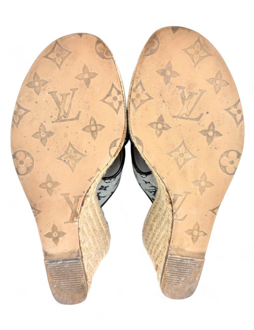Louis Vuitton Louis Vuitton - 37 Wedge Sandals Monogram Denim LV Size US 6 / IT 36 - 8 Thumbnail