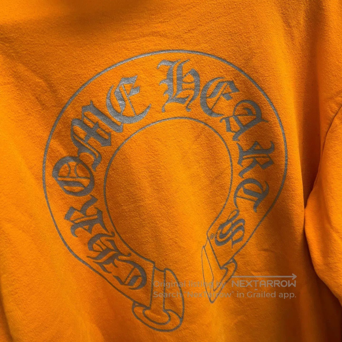 Chrome Hearts Orange Graphic Hoodie with Embroidered Sleeves. Size US M / EU 48-50 / 2 - 6 Thumbnail