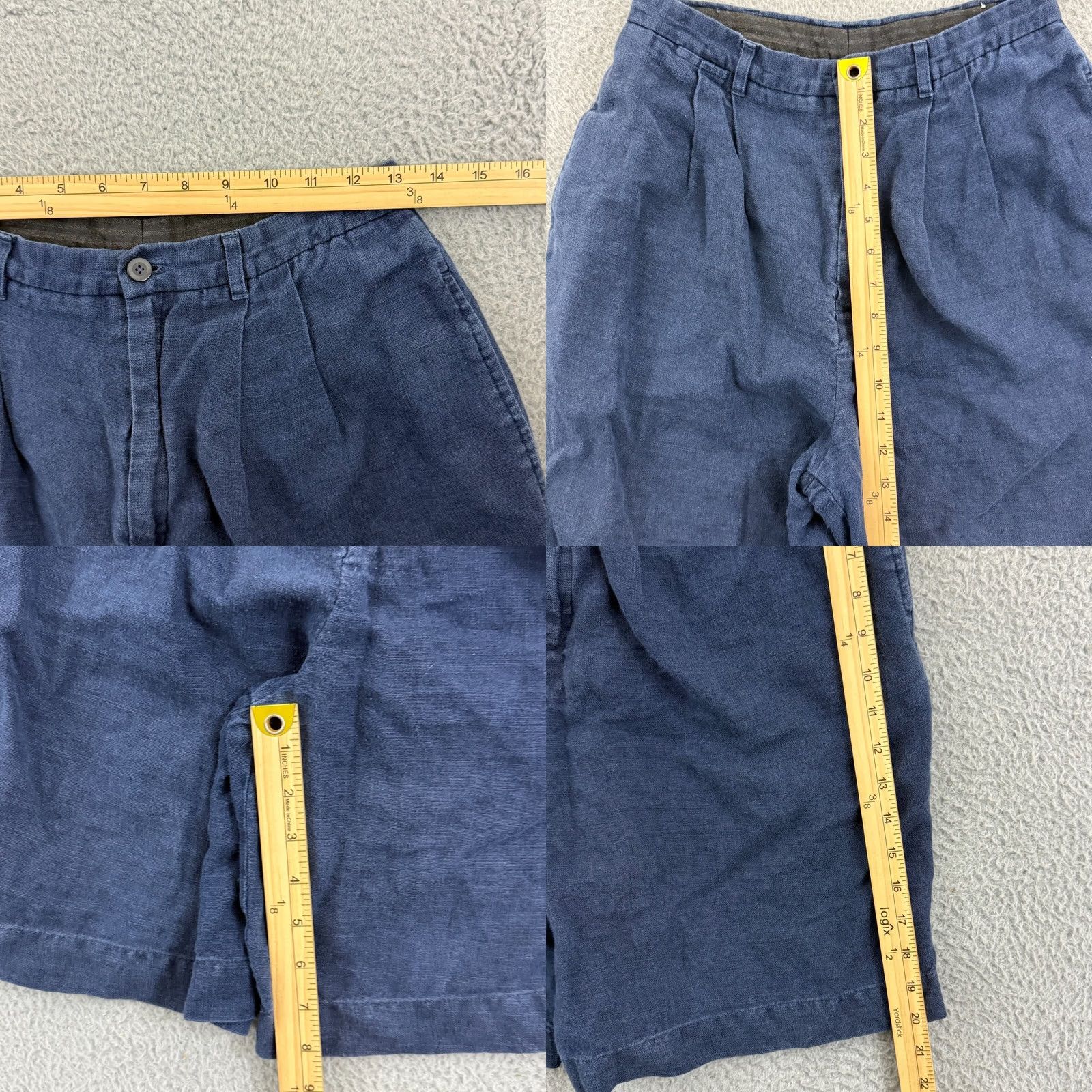 Lands' End VINTAGE Lands' End Bermuda Shorts Womens 6 Blue Linen High Rise 8" Pocket Pockets 80s 90s Preppy USA Mens Womens Girls Size 28" / US 6 / IT 42 - 8 Thumbnail
