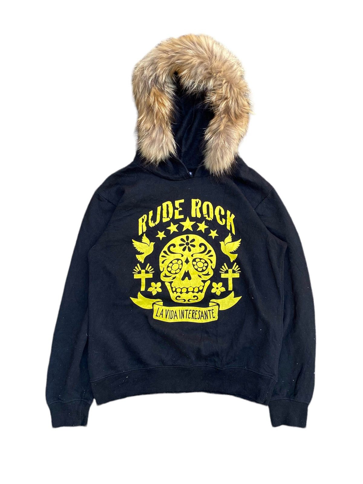 image of Hysteric Glamour x If Six Was Nine Rude Rock Skull Fur Hoodie Ifsixwasnine Lgb Style in Black (Size