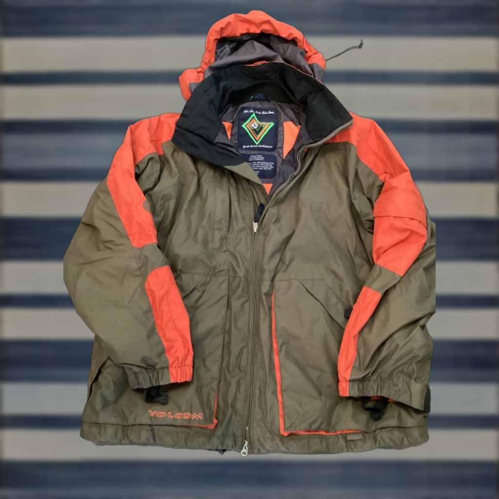 Volcom VINTAGE Volcom Stormtruper Snowboard Jacket Men’s XL Parka Orange and Olive Green Mens XL Jackets Size US XL / EU 56 / 4 - 1 Thumbnail