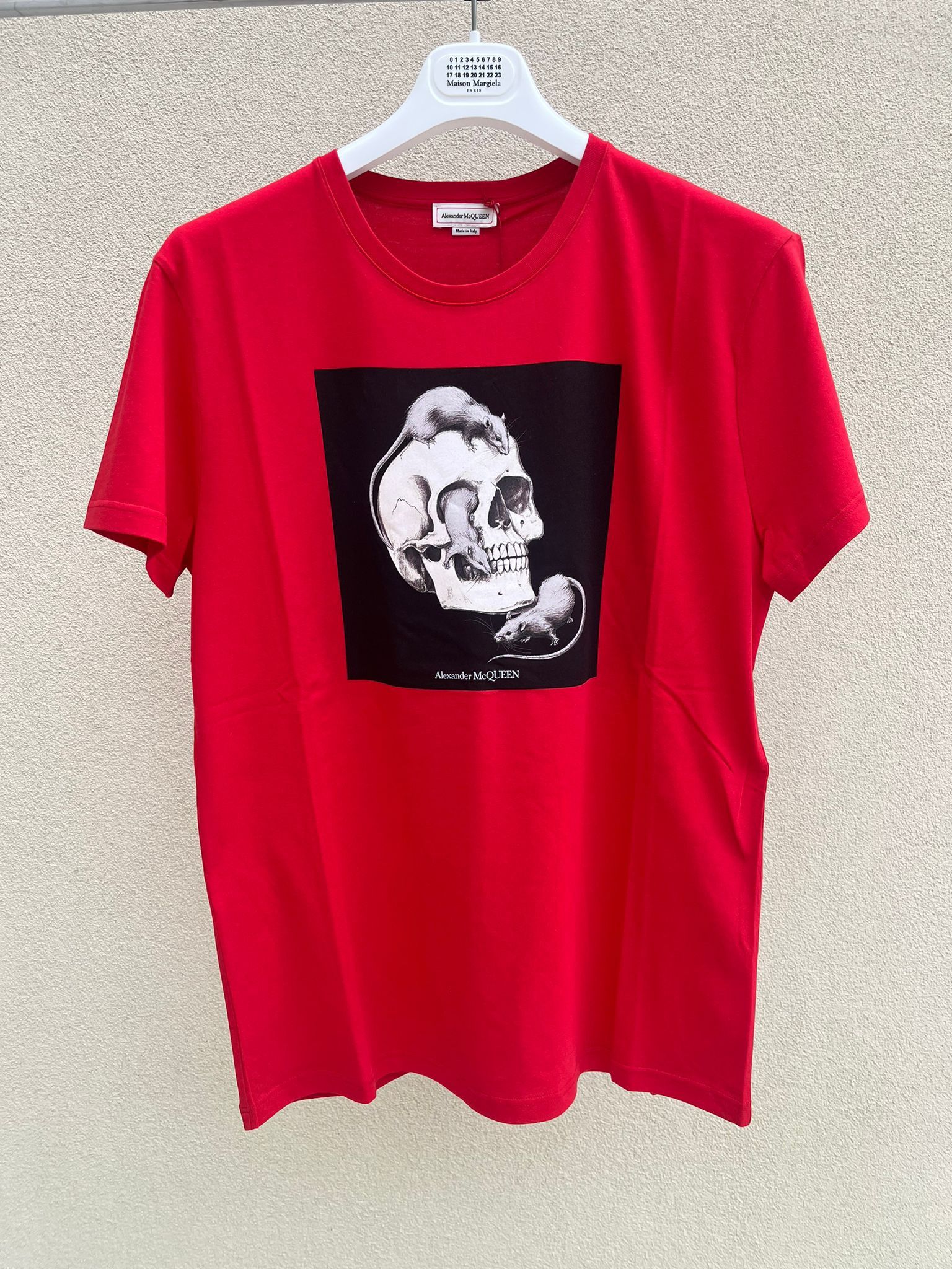 Rats & Skull Print T-Shirt SS in Red