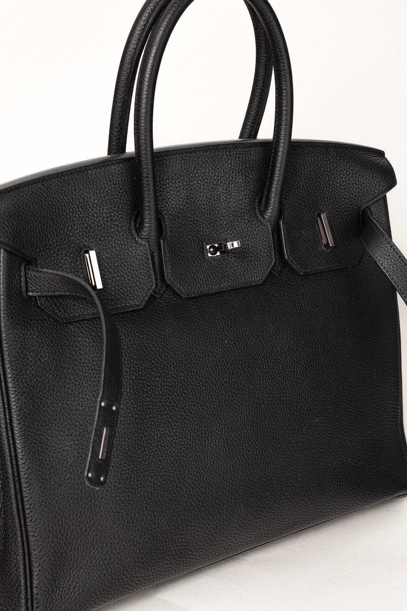 Hermes Hermes Birkin 35 Black Taurillon Clemence Leather Tote Size ONE SIZE - 16 Thumbnail