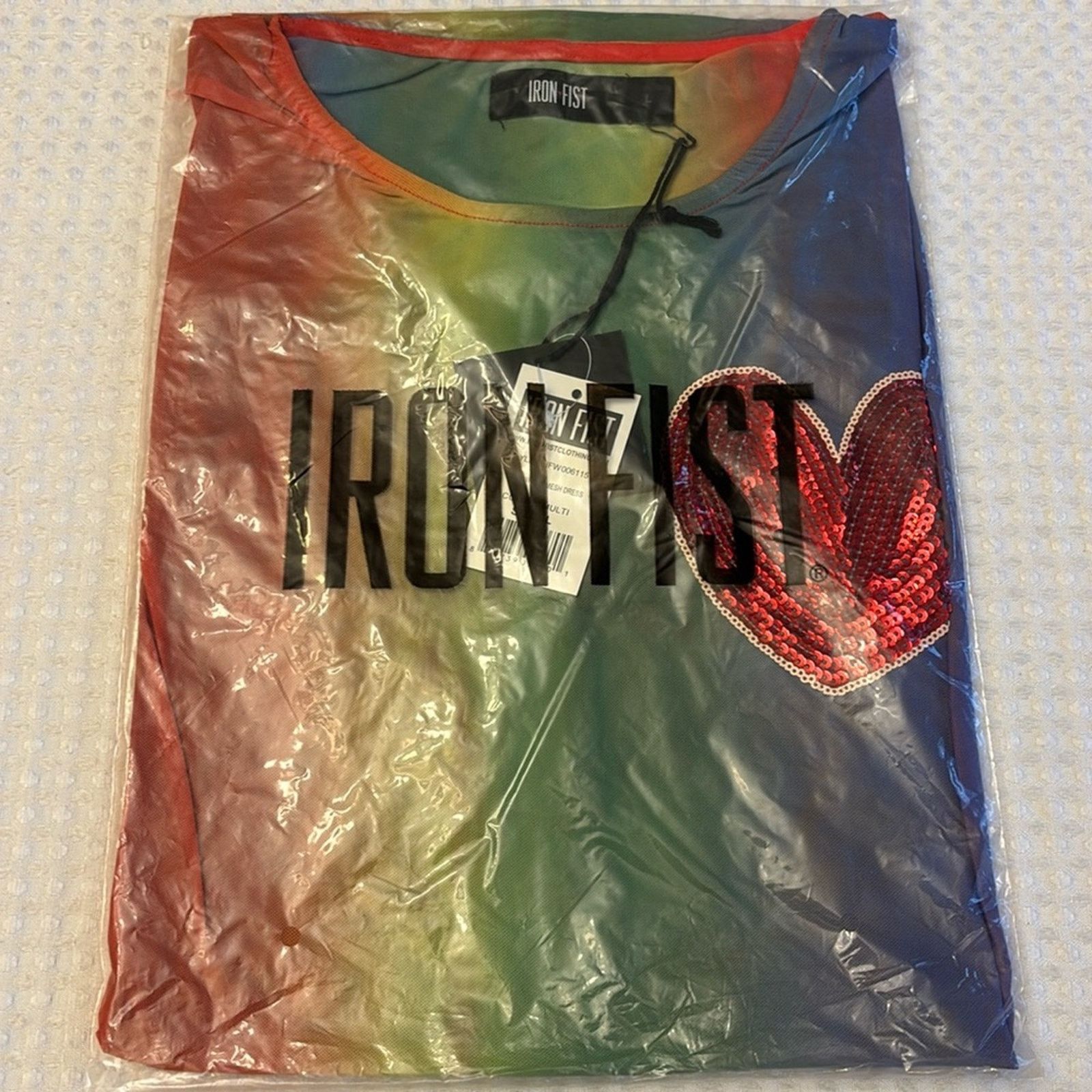 Iron Fist NEW! Iron Fist L Somewhere Rainbow Sheer Mini Dress Sequin Size L / US 10 / IT 46 - 2 Thumbnail