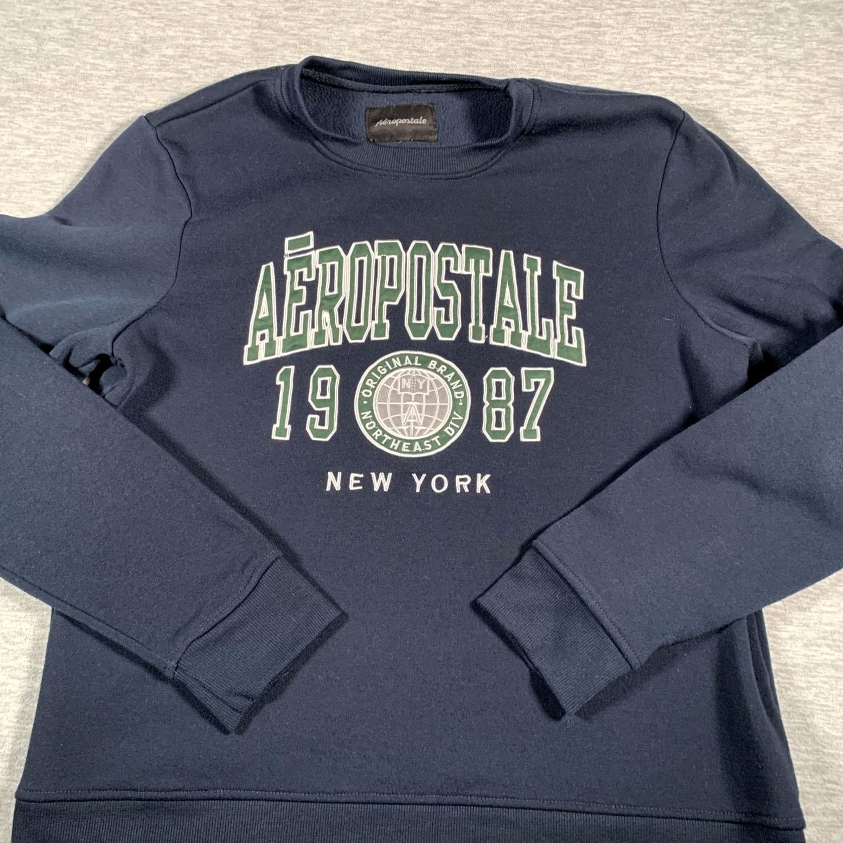 Vintage Aropostale Sweatshirt Mens Large Blue Pullover Graphic Print 1987 New York Size US L / EU 52-54 / 3 - 2 Thumbnail