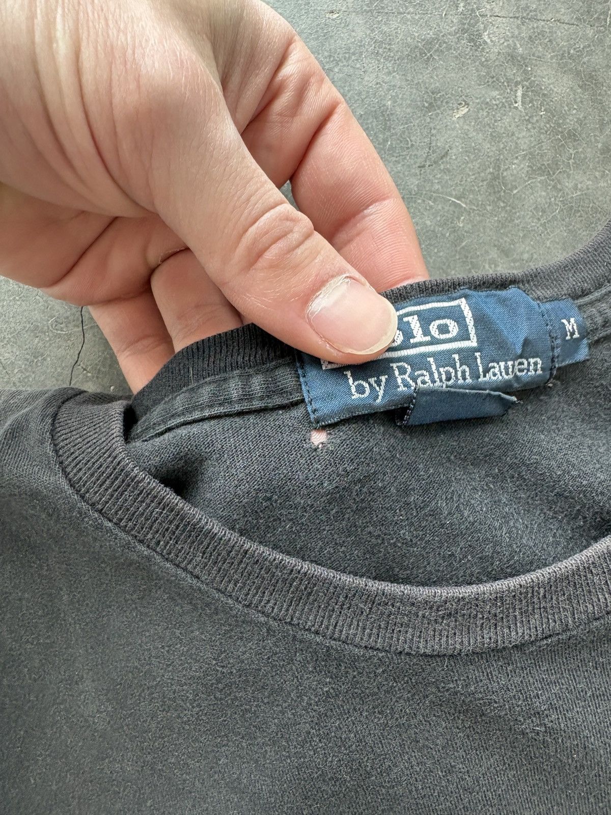 Polo Ralph Lauren Vintage Y2K Polo Ralph Lauren Pocket Tee Faded Black Size US M / EU 48-50 / 2 - 4 Thumbnail