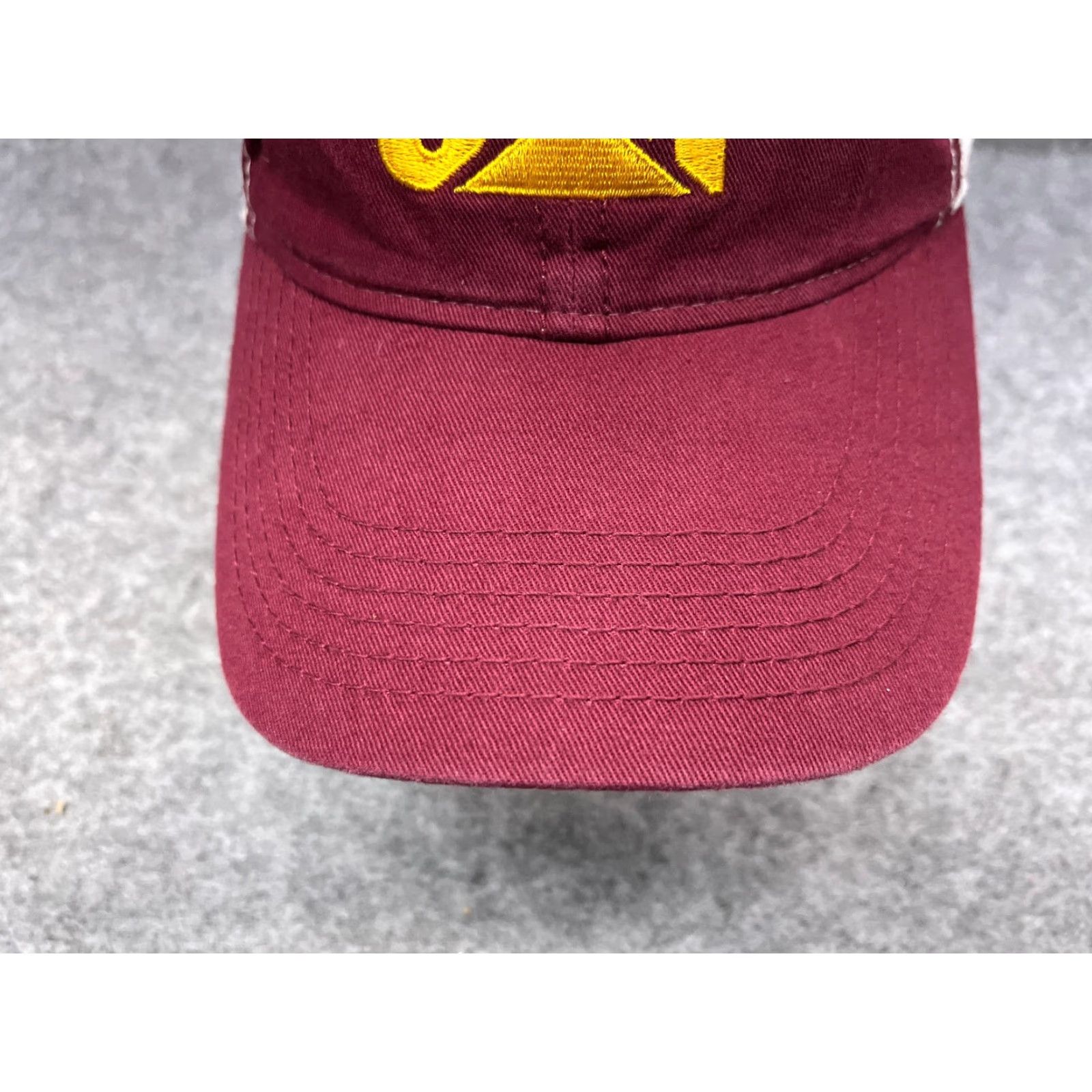 Vintage CAT Hat Cap Strap Back Adult Red Trucker Hat Cotton Polyester Twill Adjustable Lightweight Lined Casual Work Men Mens Size ONE SIZE - 3 Thumbnail