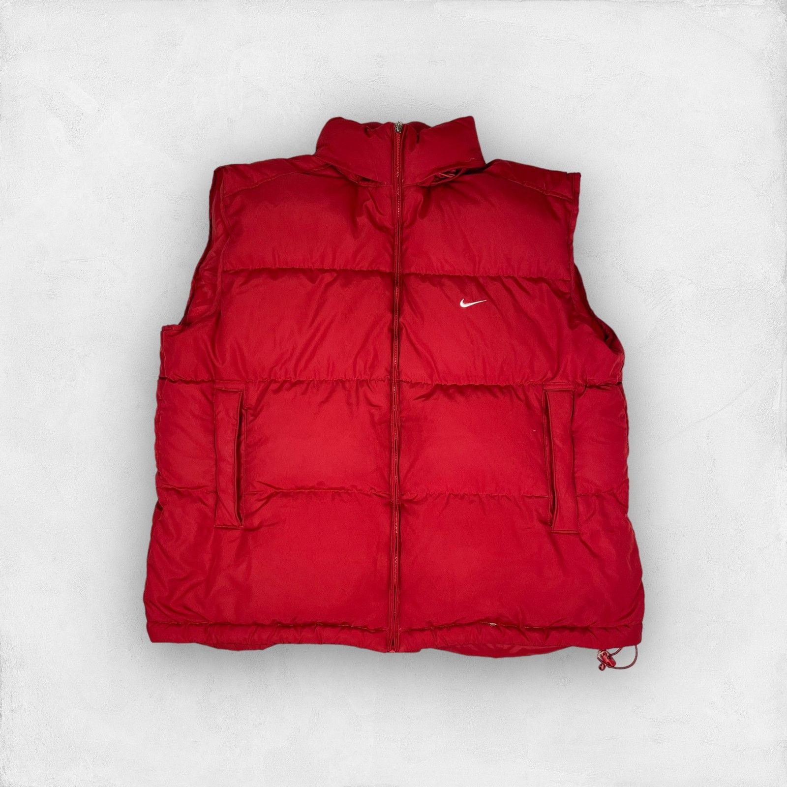 Nike × Vintage Nike Men's Red Swoosh Pockets Full Zip Down Puffer Vest 2XL Size US XXL / EU 58 / 5 - 1 Thumbnail