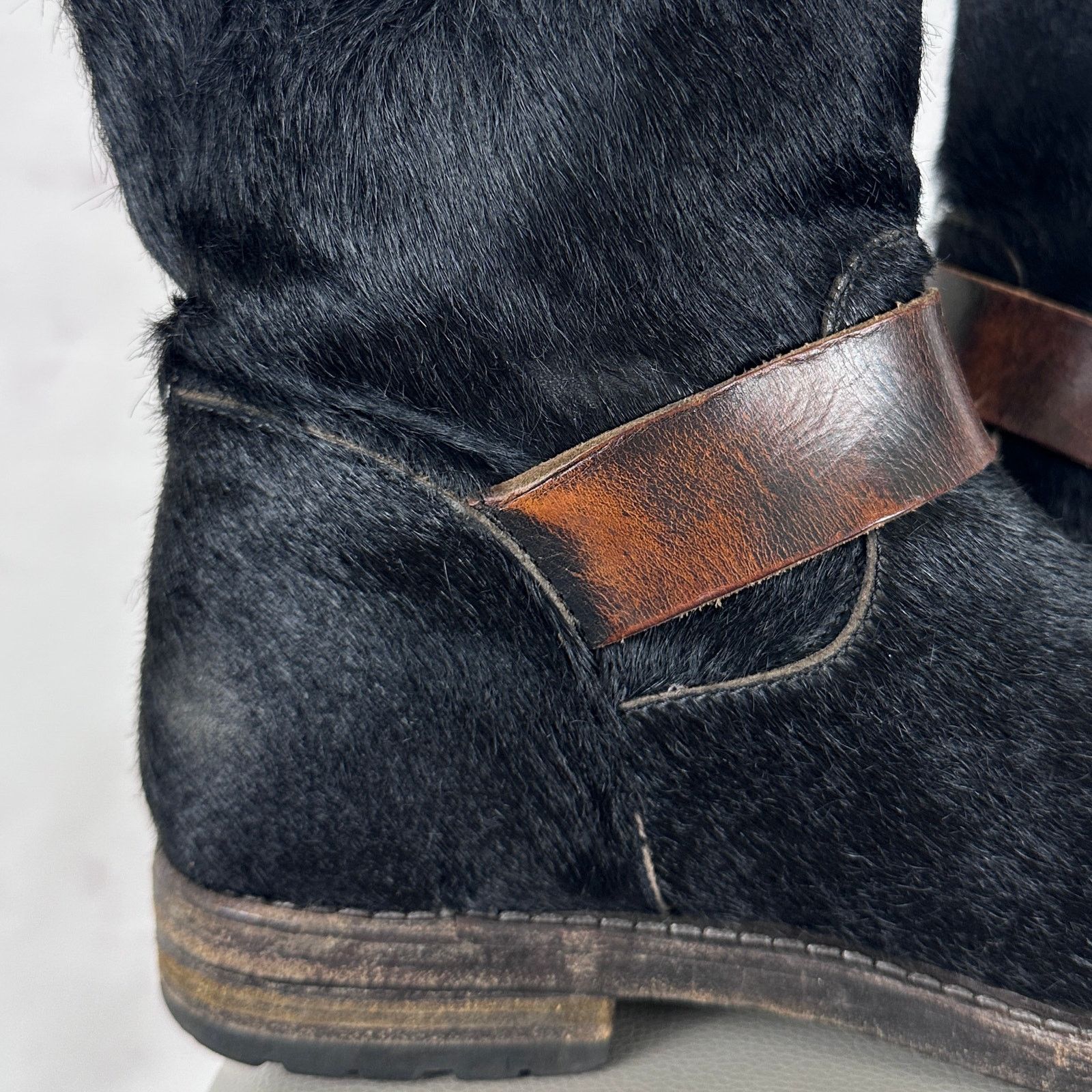 Buttero Black Pony Hair Biker Boot Size US 8 / IT 38 - 14 Thumbnail
