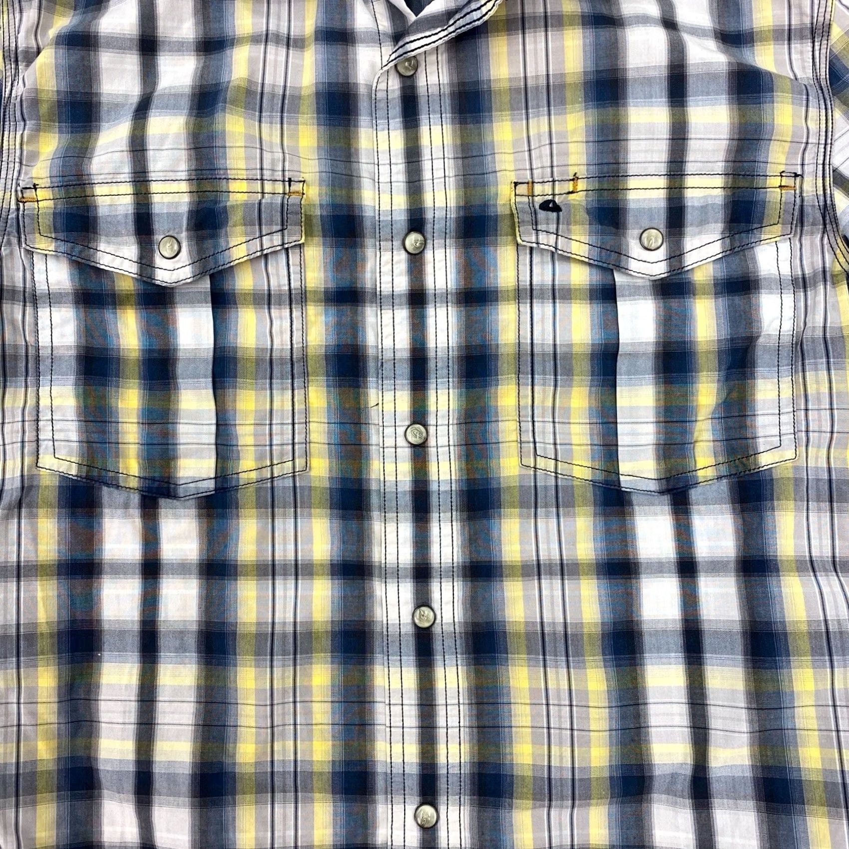 Carhartt VINTAGE Carhartt Shirt Mens Medium Plaid Pearl Snap Western Short-Sleeve Yellow Classic Outdoor Size US L / EU 52-54 / 3 - 2 Thumbnail