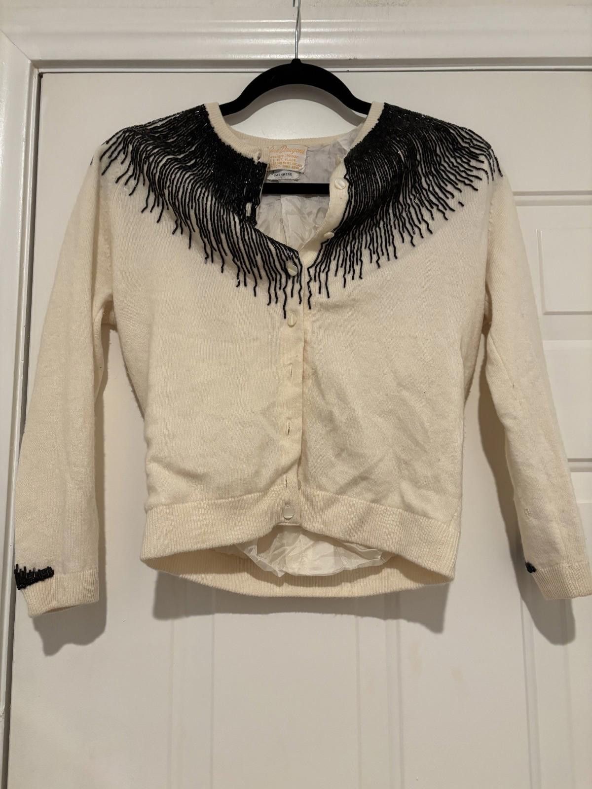 Designer Womens sz S Vintage 1950's 9 Dragons cashmere sweater #563 Size S / US 4 / IT 40 - 1 Thumbnail