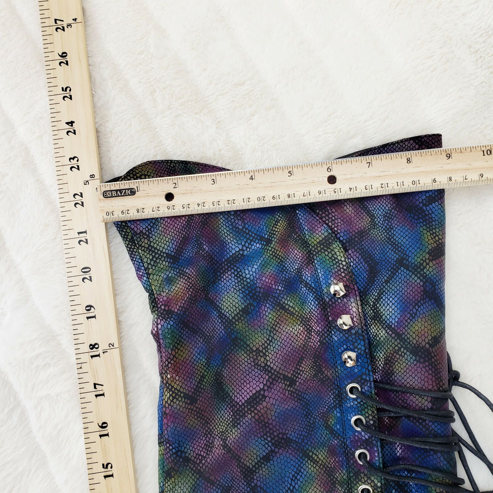 Other Travis Colorful Rainbow Snake Corset Lace Over the Knee Fash Size US 8 / IT 38 - 9 Thumbnail