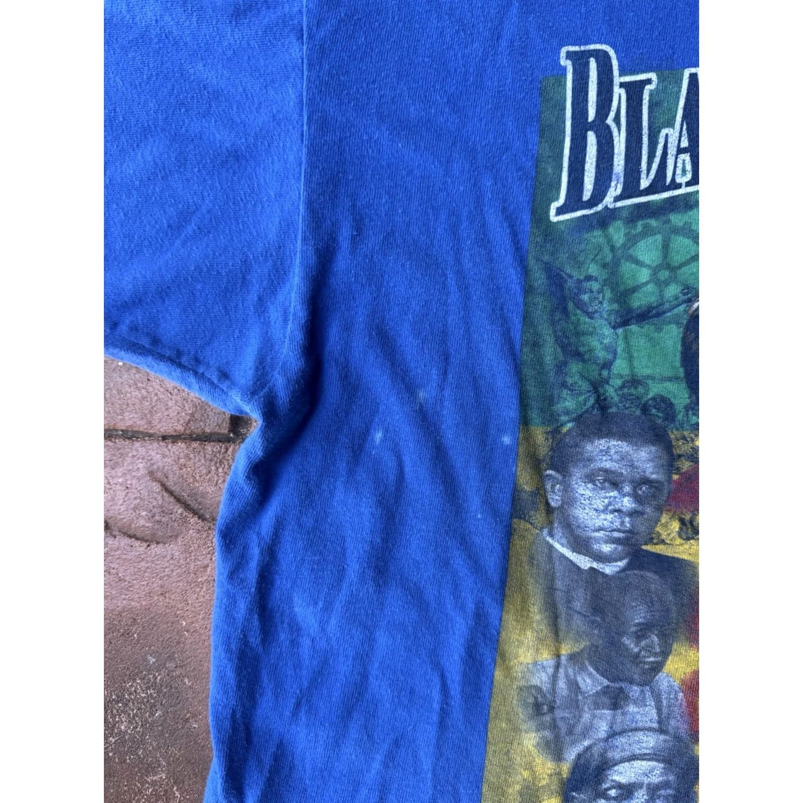 Anvil Y2K Black History Month MLK Obama Rap Style T Shirt 2XL Double Sided Crew Neck Men Blue Cotton Anvil Vintage No Size US M / EU 48-50 / 2 - 5 Thumbnail