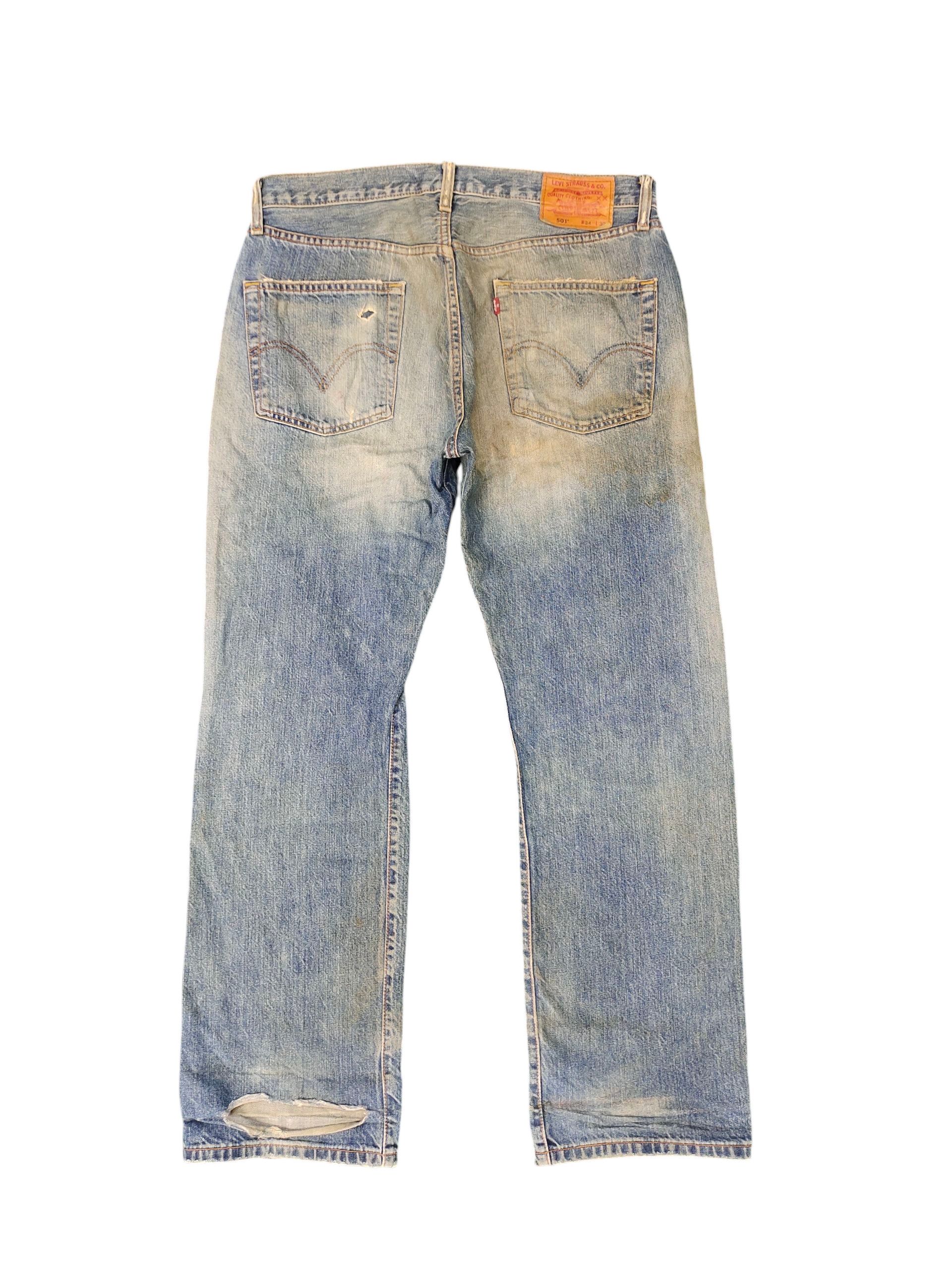 Levi's Vintage Levis 501 Clawmark Distress Faded Jeans Size US 34 / EU 50 - 9 Thumbnail