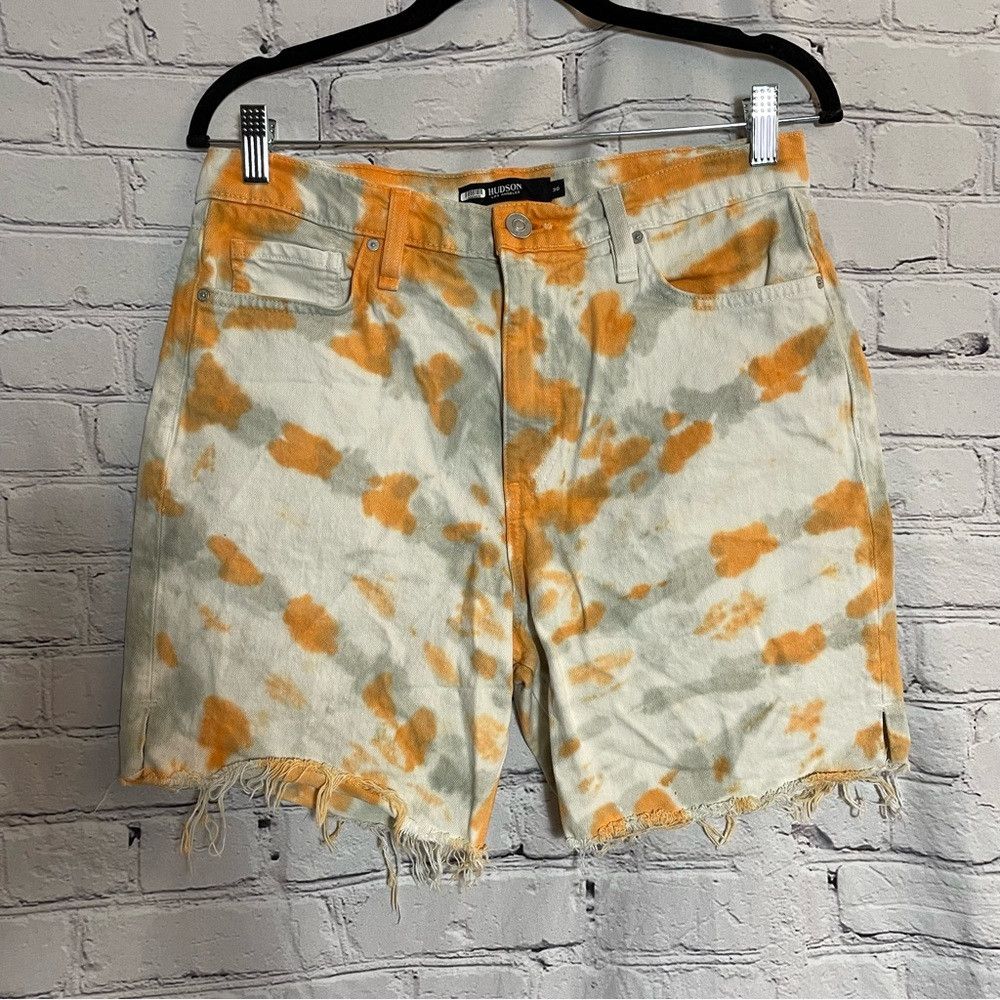 Hudson Hudson Denim Hana Shorts Grey Orange Tie Dye Size 30 Size 30" / US 8 / IT 44 - 2 Thumbnail