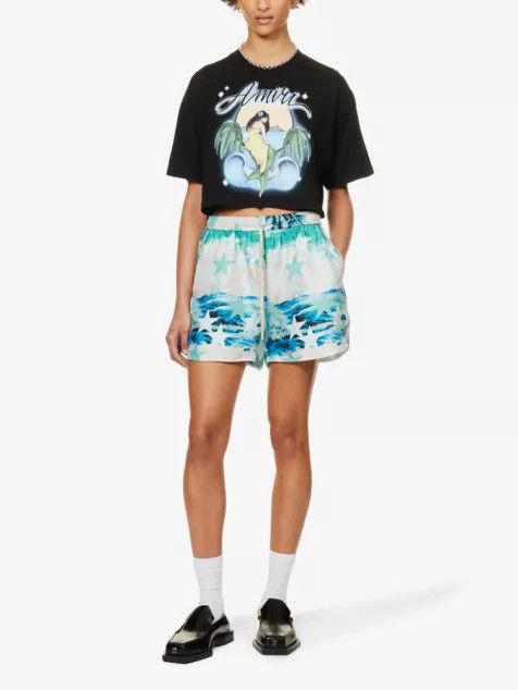Amiri o1y0425 Crop Top in Black Size S / US 4 / IT 40 - 2 Thumbnail