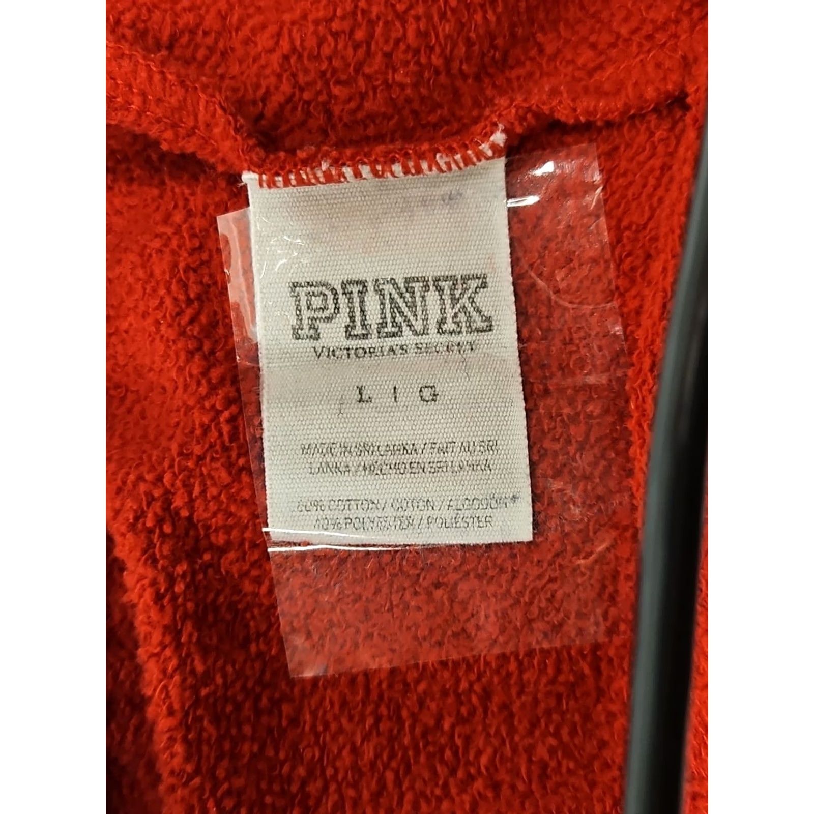 Victoria's Secret PINK Victoria’s Secret Red Fleece Jogger Sweatpants Women Size L Logo Sweatpants Regular Fit Activewear Pant Girls/Womens Size 36" / US 14 / IT 50 - 5 Thumbnail