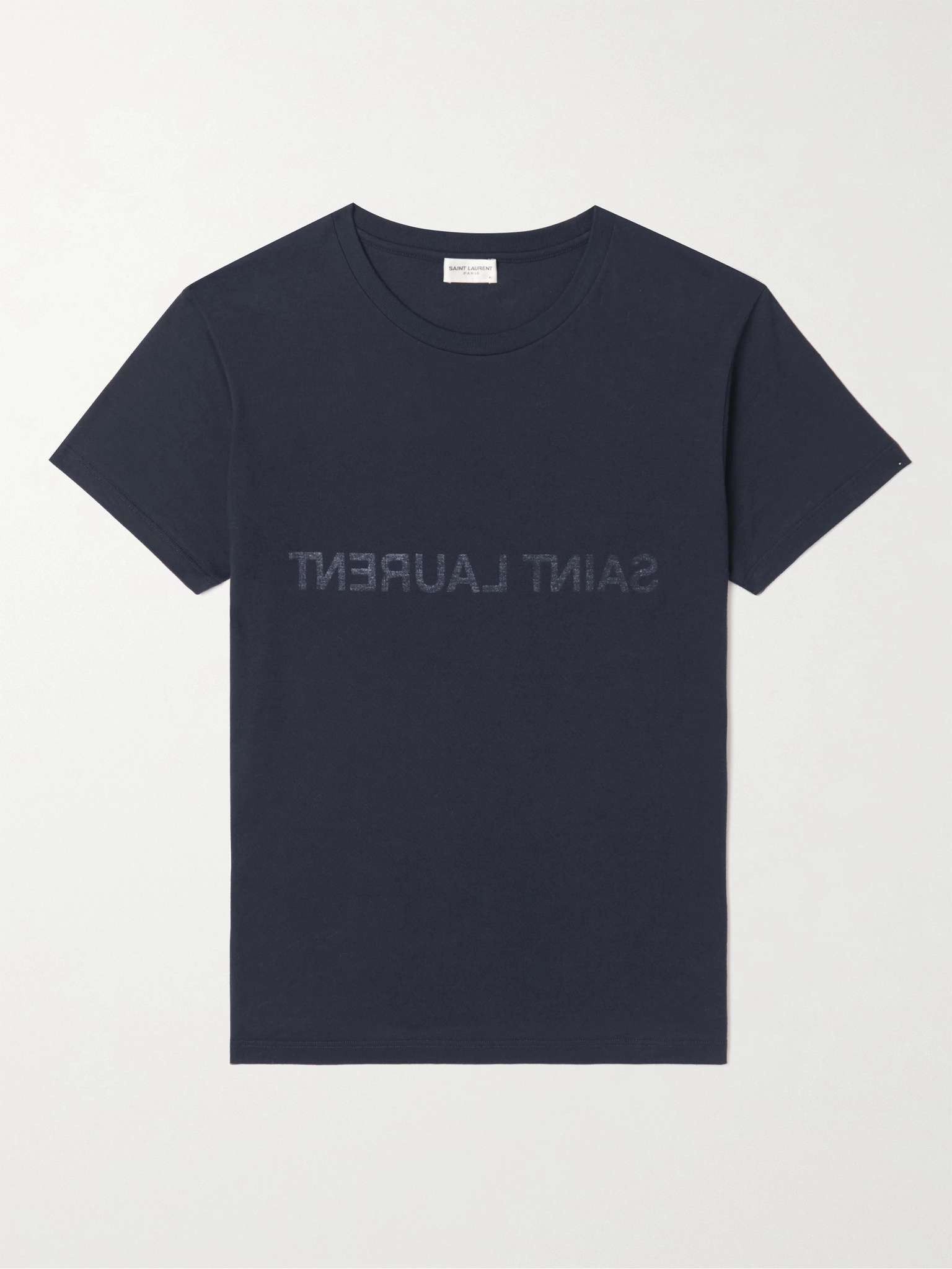 Saint Laurent Paris o1tr1nto0325 663278 Logo-Print T-Shirt in Blue Size US S / EU 44-46 / 1 - 1 Thumbnail