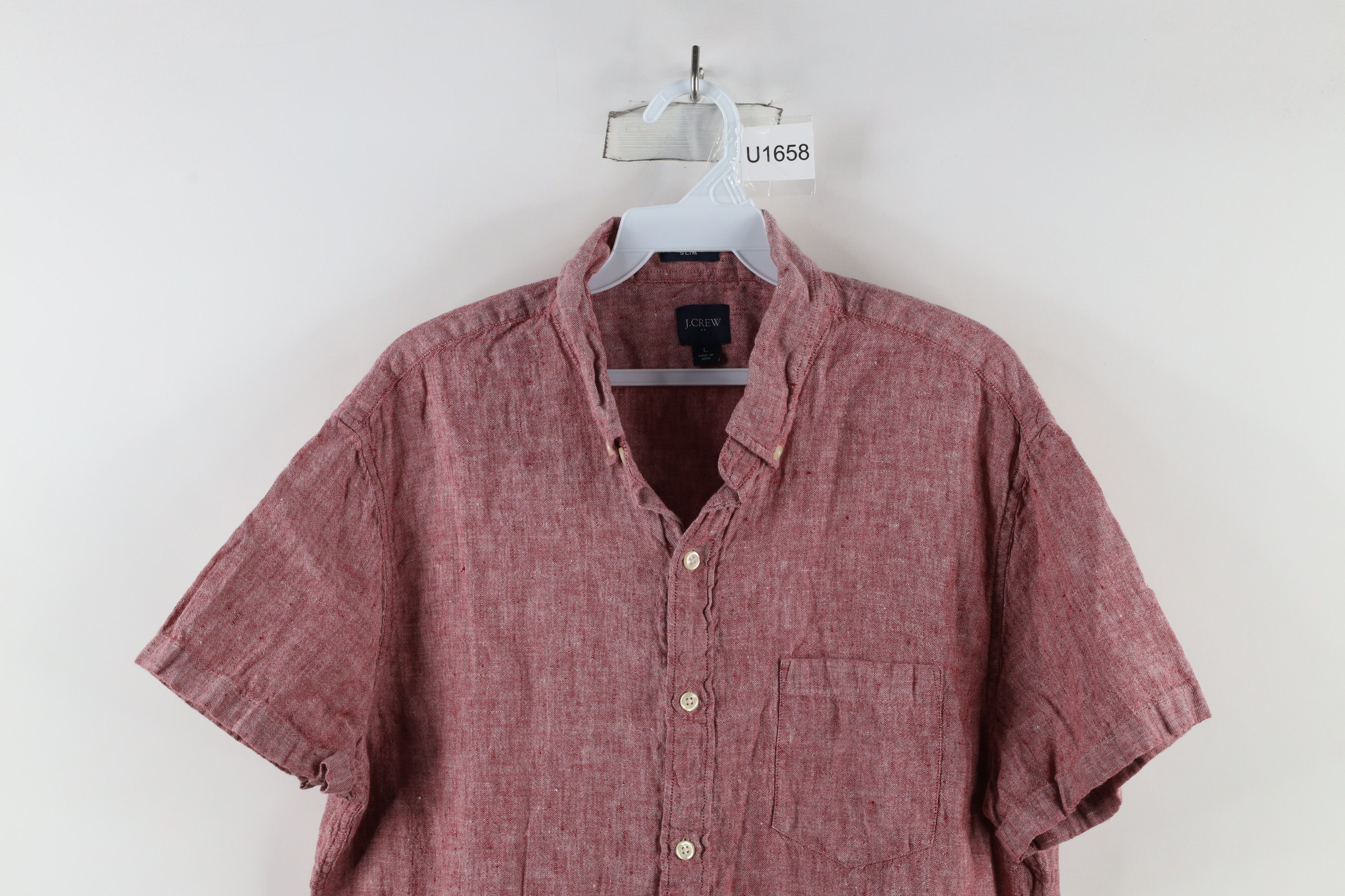 J.Crew × Vintage J Crew Linen Short Sleeve Collared Button Down Shirt Size US L / EU 52-54 / 3 - 2 Thumbnail