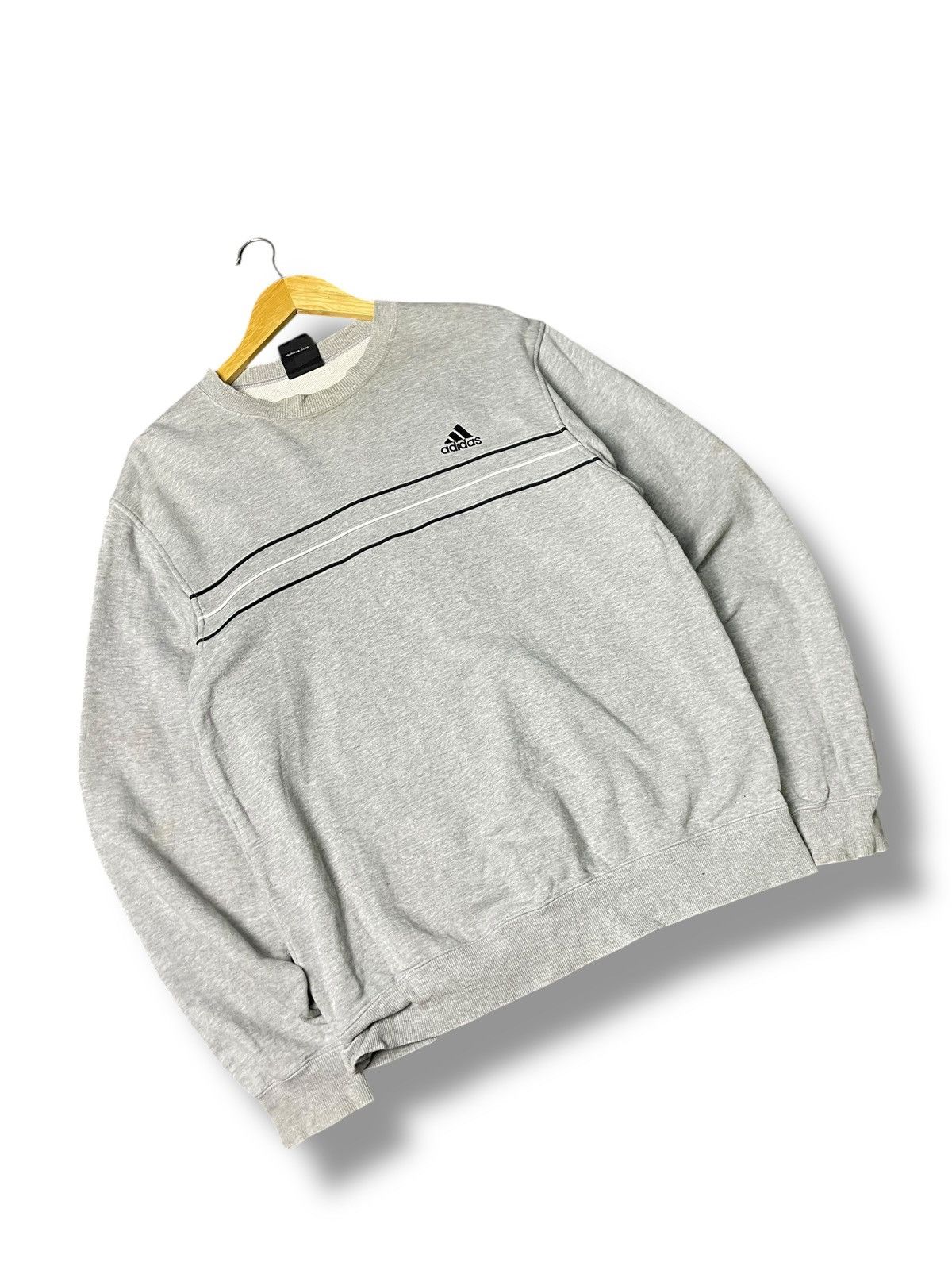 Adidas × Japanese Brand × Vintage Vintage ADIDAS 3 Line Pullover Sweatshirt (80) Size US L / EU 52-54 / 3 - 4 Thumbnail