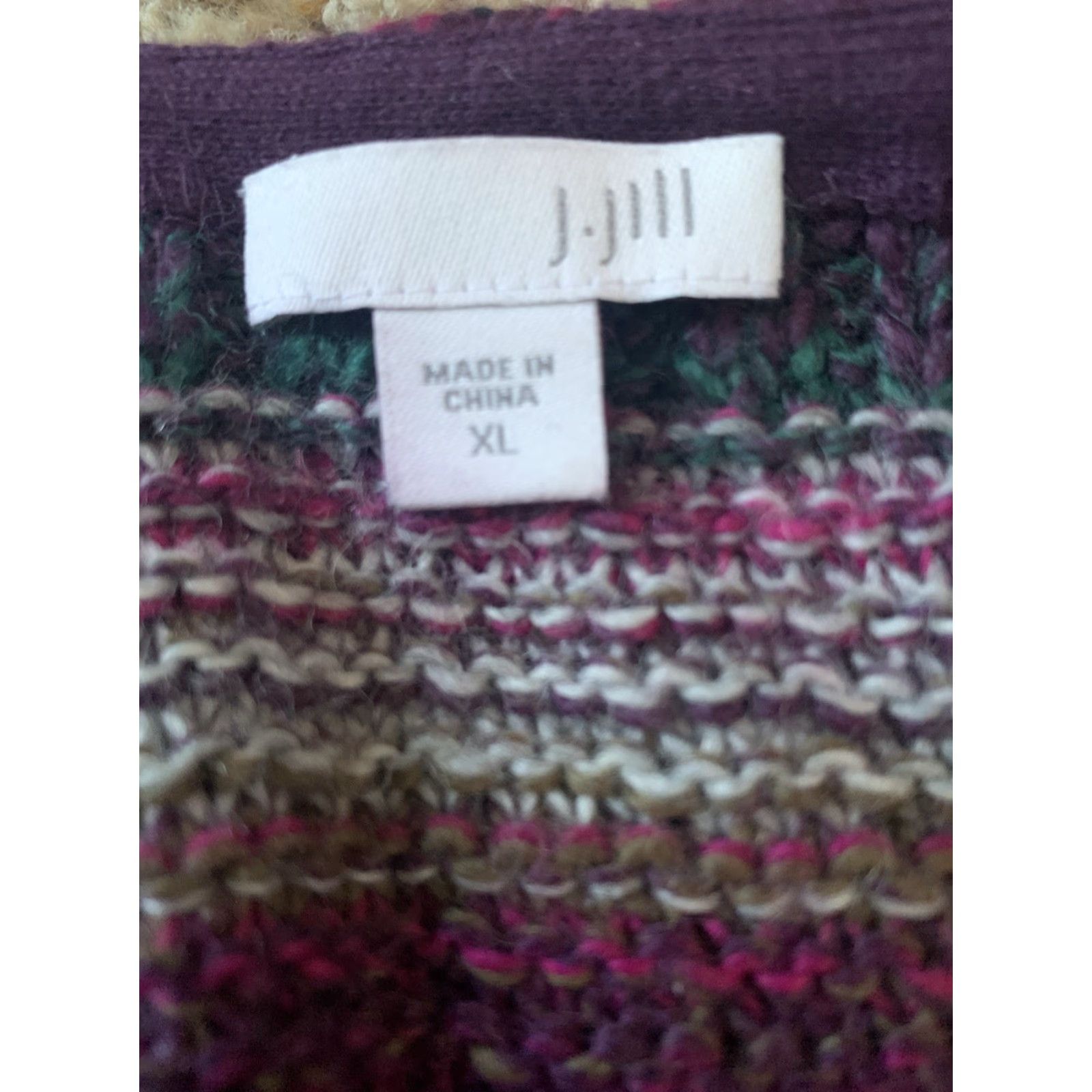 J. Jill J. Jill Cardigan Wool Blend Button Closure Knit Sweater XL Women Multicolor Purple Teal Long Sleeve Size XL / US 12-14 / IT 48-50 - 4 Thumbnail