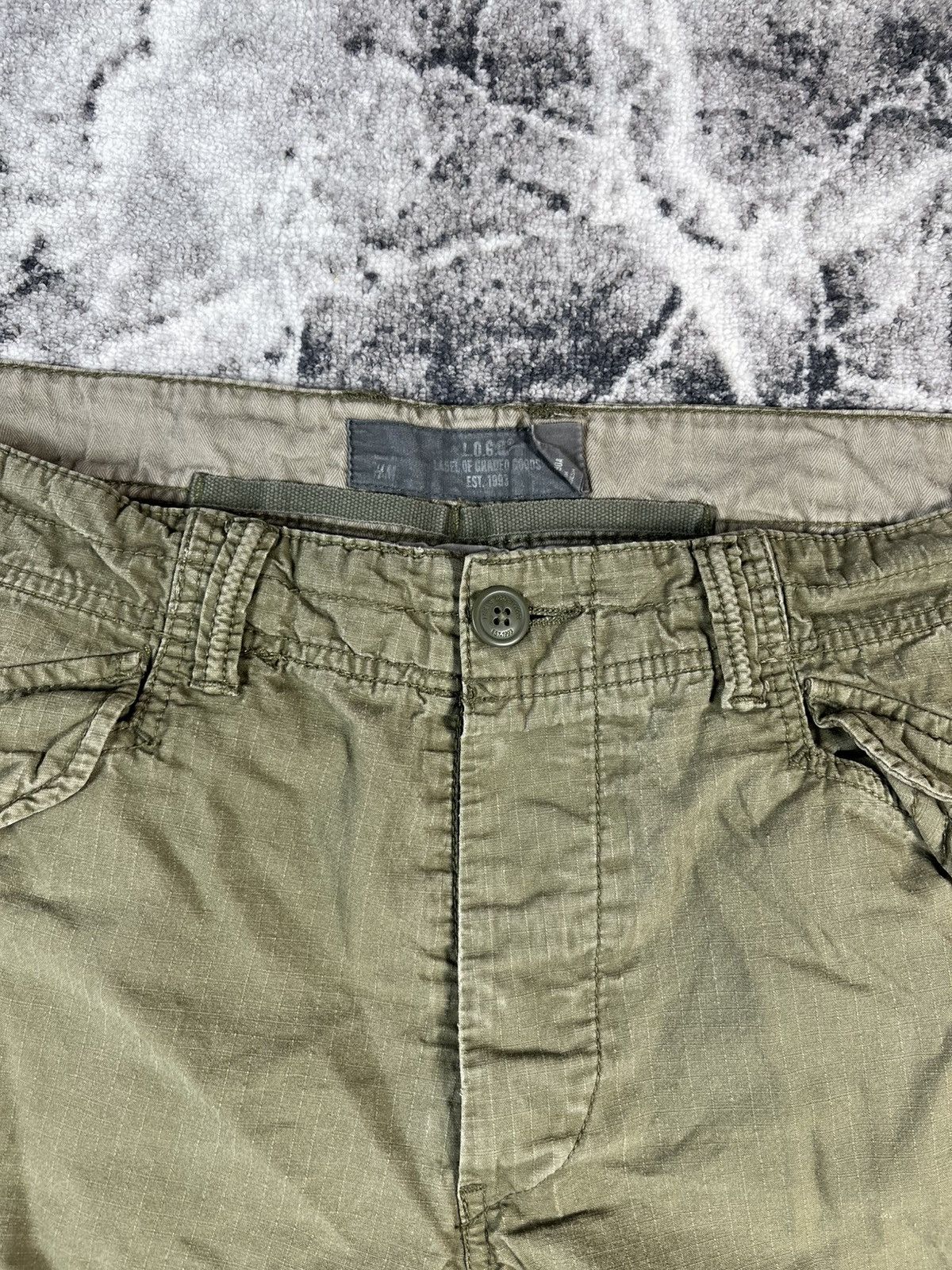 Vintage Olive Cargo Pants Multi Pocket Military Style Wide Size US 34 / EU 50 - 8 Thumbnail