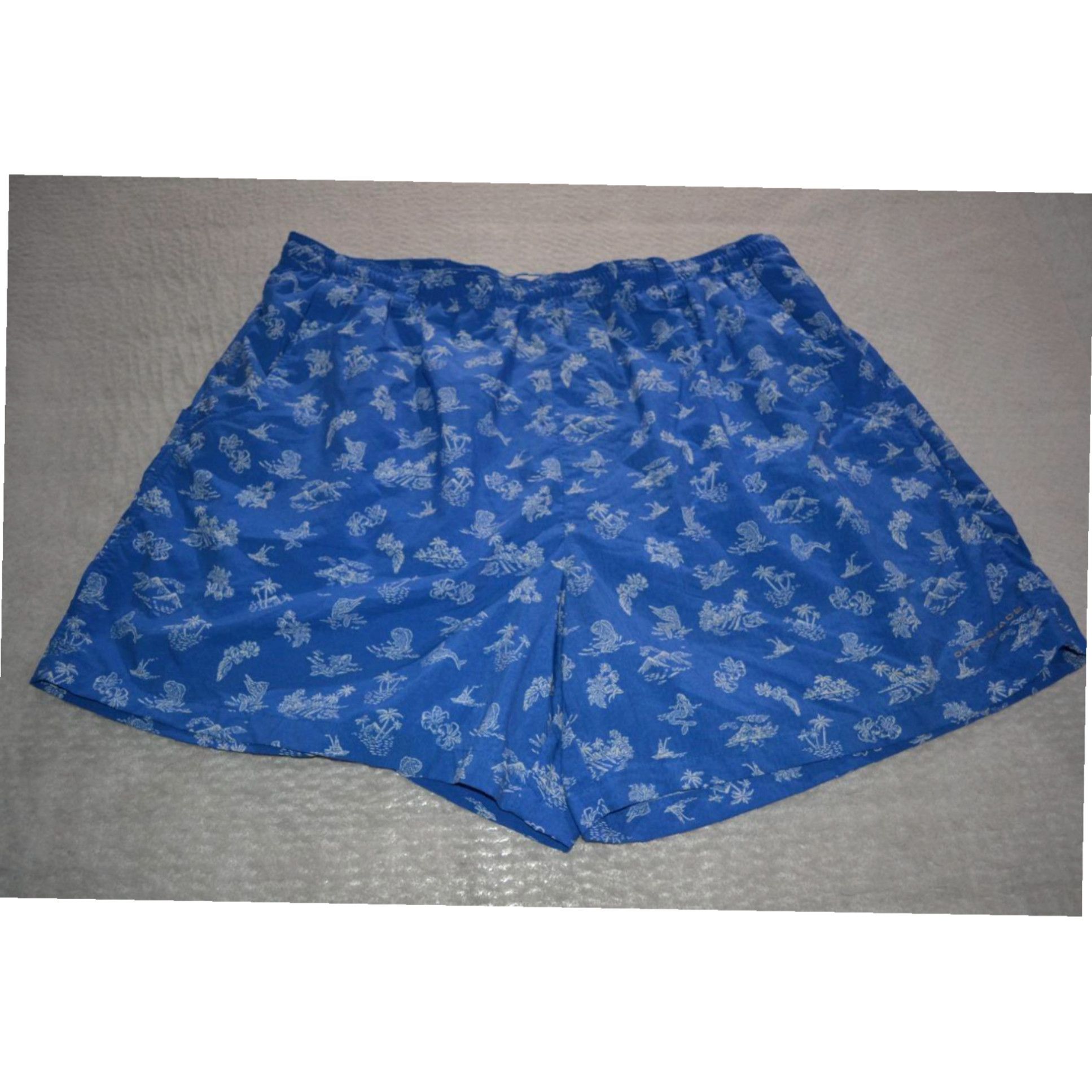 Vintage Columbia PFG Fishing Blue Mermaid Tropical Print Size 2XL Adult Mens Shorts Collection Grailed