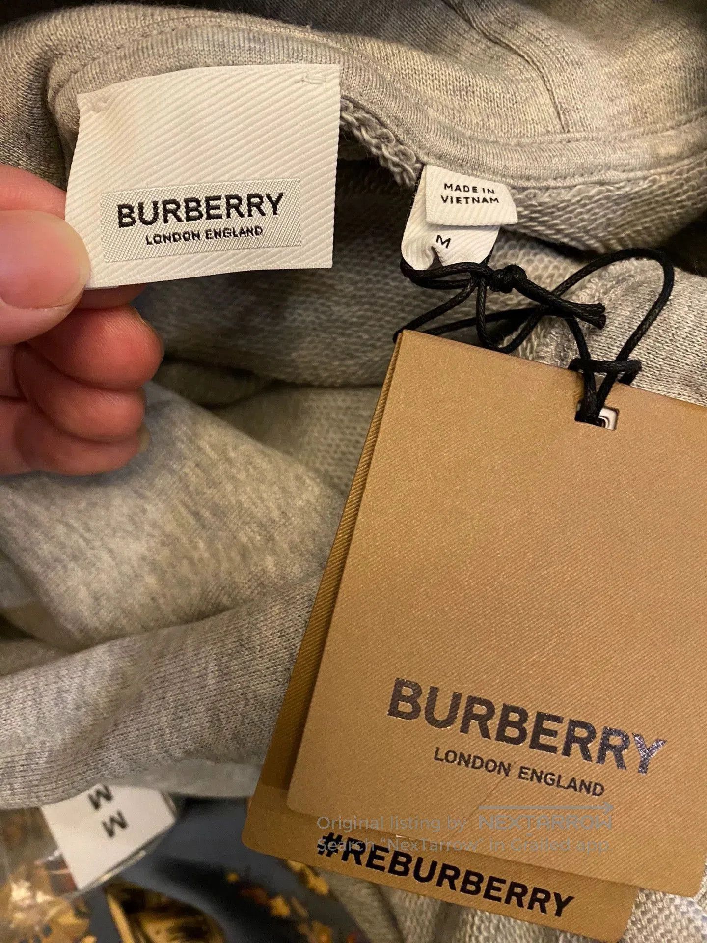 Burberry Gray Oversized Hoodie with Front Pocket, Size M. Size US M / EU 48-50 / 2 - 5 Thumbnail