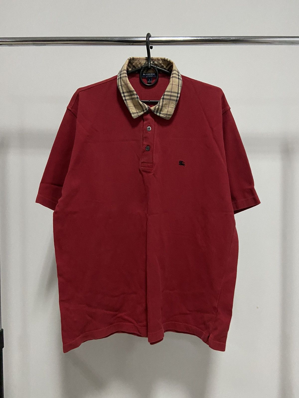 Burberry × Vintage Burberry T Shirt Polo Luxury Vintage nova check Size US L / EU 52-54 / 3 - 1 Thumbnail