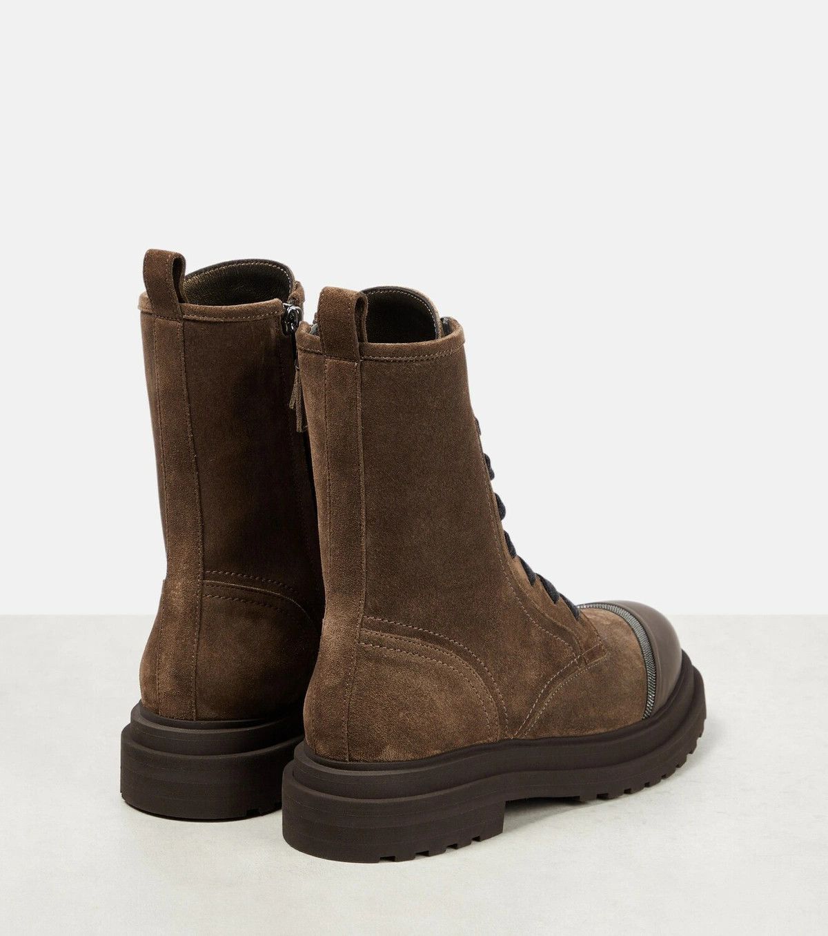Brunello Cucinelli o1y0725 Ankle Boots in Dark Brown Size US 10 / IT 40 - 3 Thumbnail