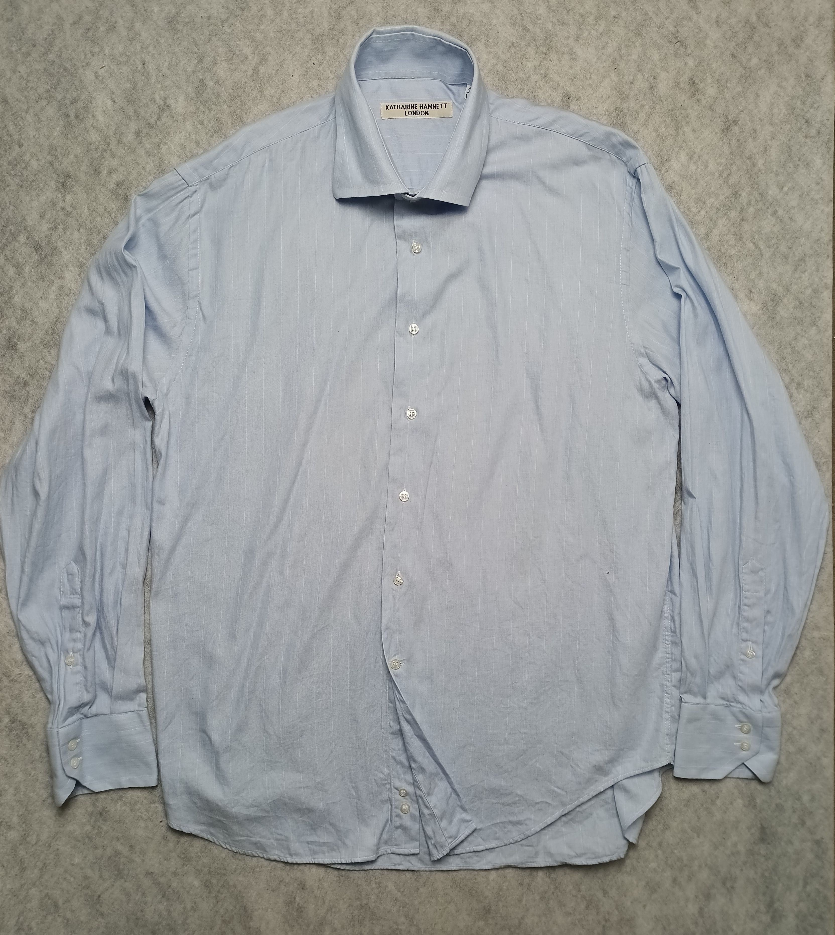 Katharine Hamnett London Vintage Katharine Hamnett Shirt Mens Blue Long Sleeve 17.5 Size US L / EU 52-54 / 3 - 1 Thumbnail